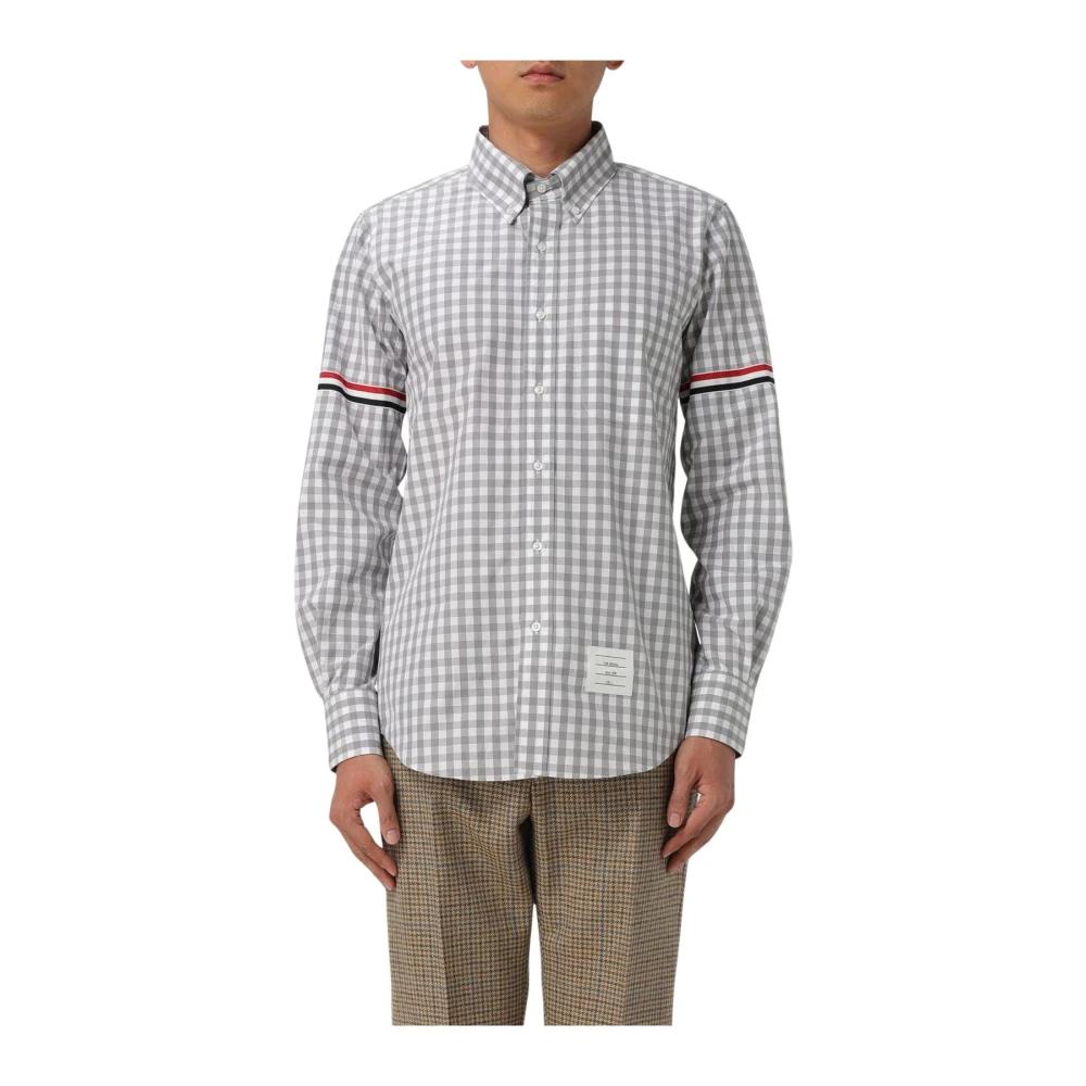Chemise Homme Thom Browne à Carreaux - Taille 4 (équivalent ?) - Coton Blanc - Coupe Ajustée - Occasion Très Bon état