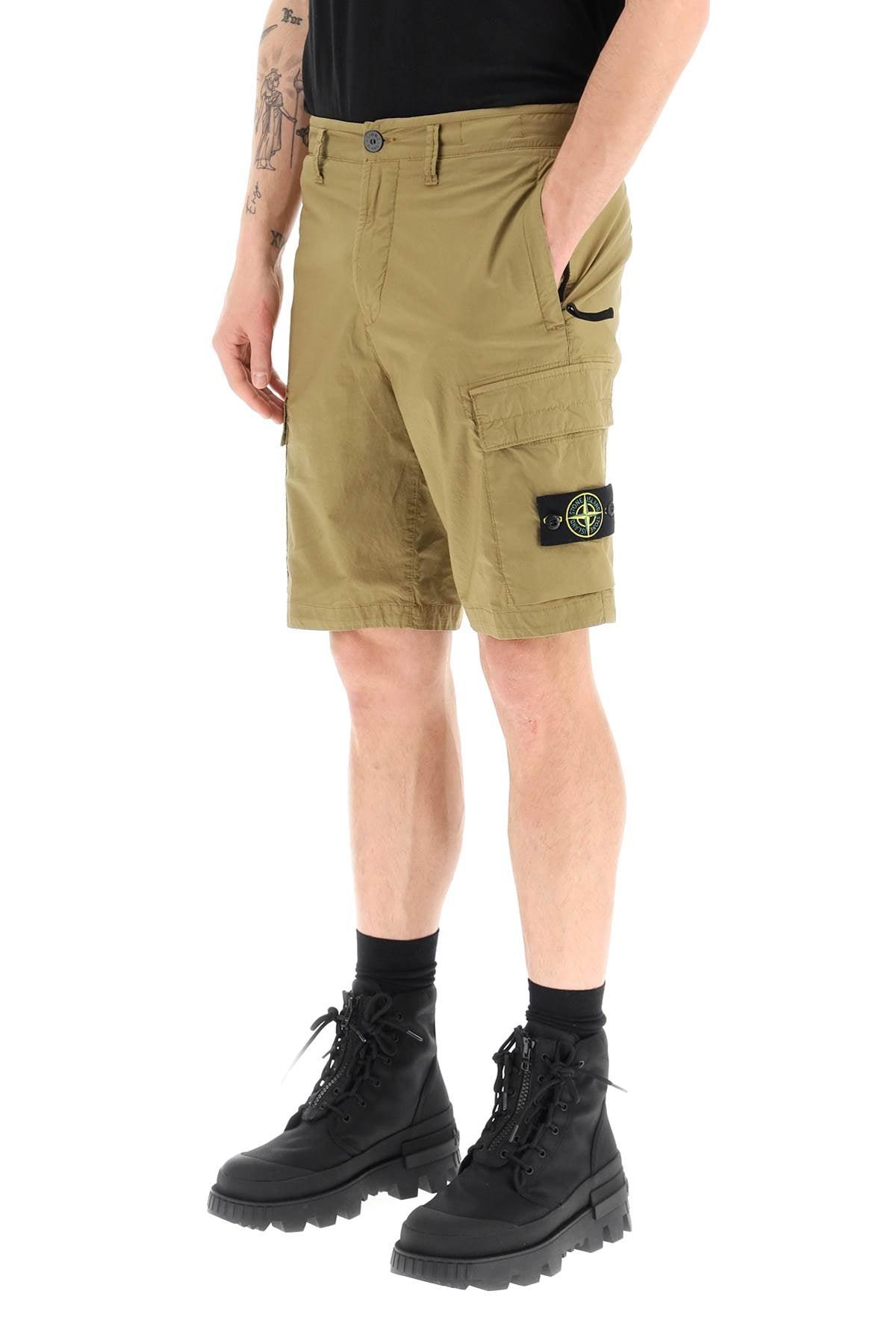Stone Island Cargo Shorts In Lightweight Stretch Cotton in Green for Men |  Lyst