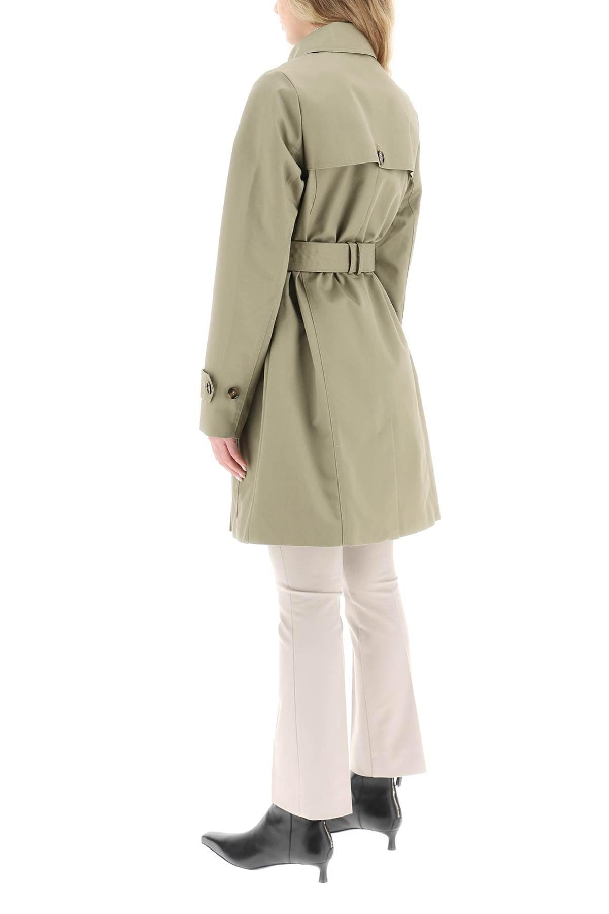 Barbour Greta Showerproof Double-breasted Trench Coat in Natural | Lyst