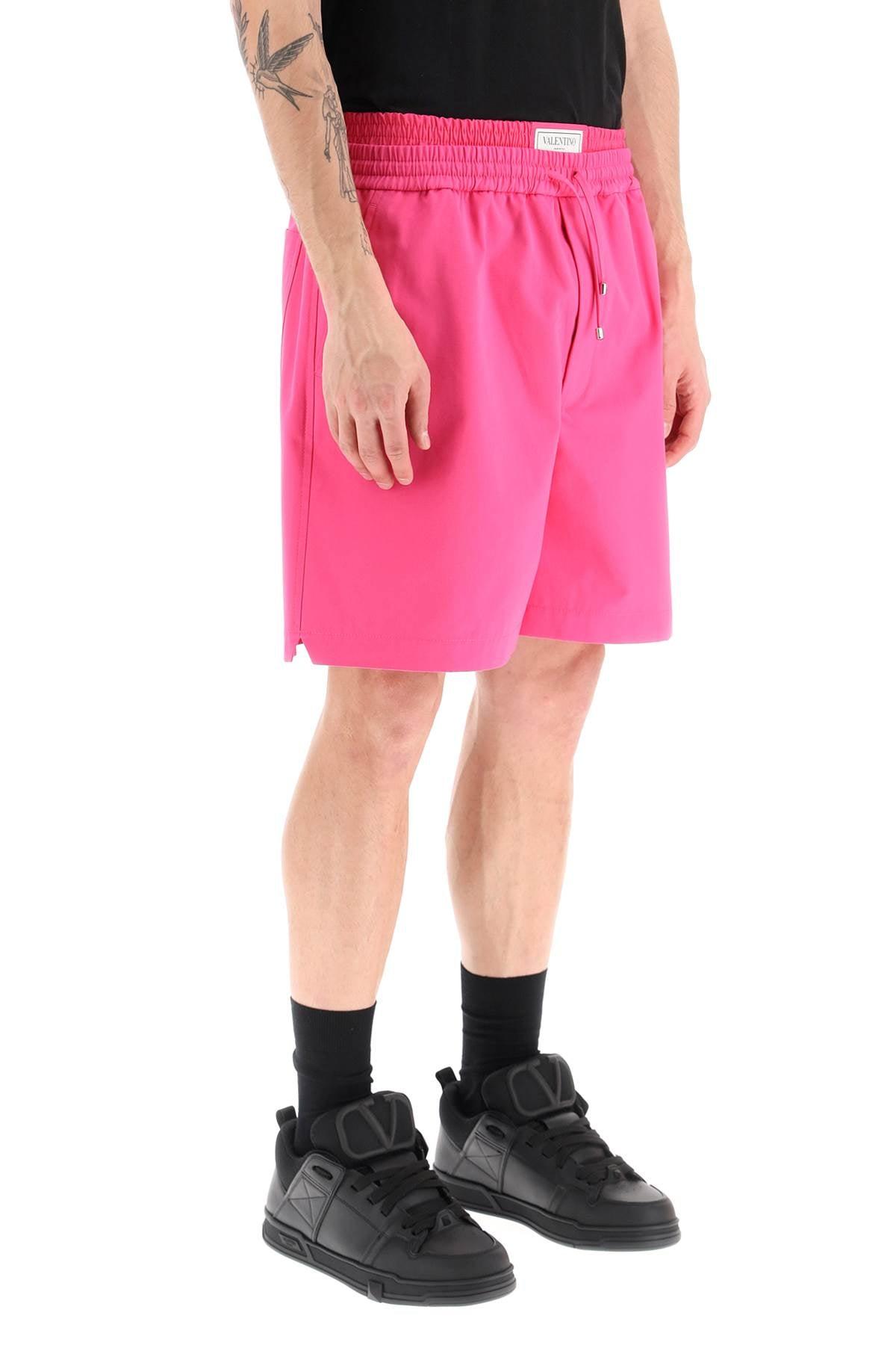 Valentino Pink Pp Cotton Bermuda Shorts for Men | Lyst