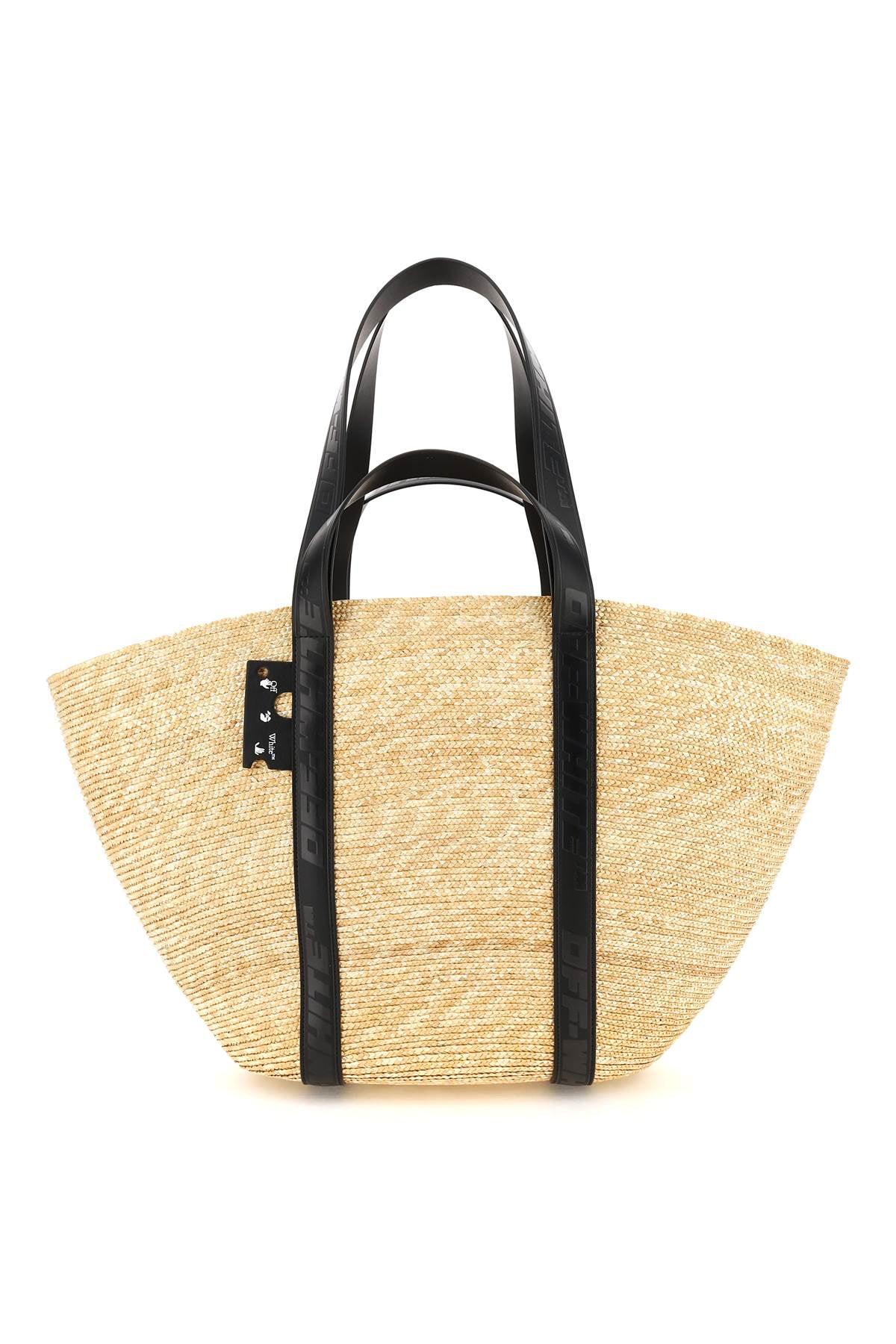 Off-White c/o Virgil Abloh Commercial Tote 45 Straw Bag in Metallic | Lyst