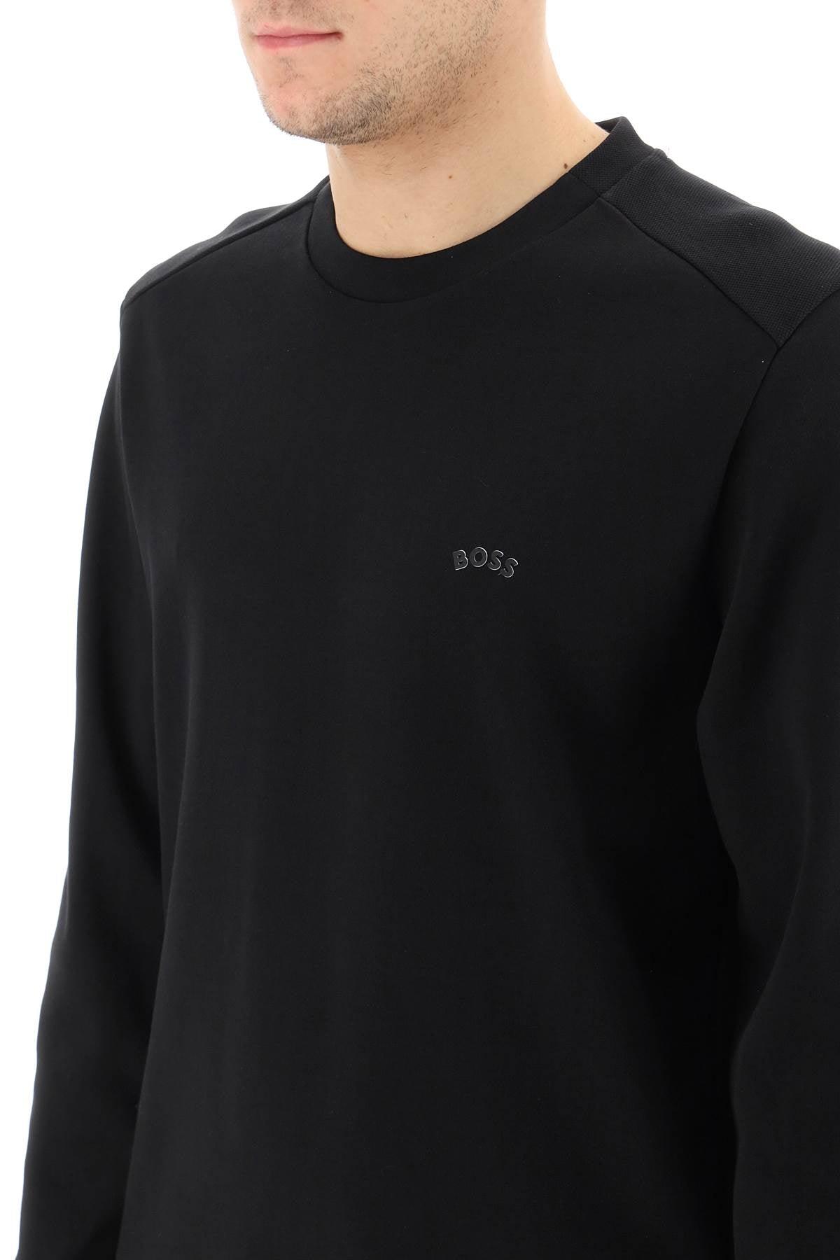 BOSS by HUGO BOSS Salbo Curved Interlock Sweatshirt in Black for Men | Lyst