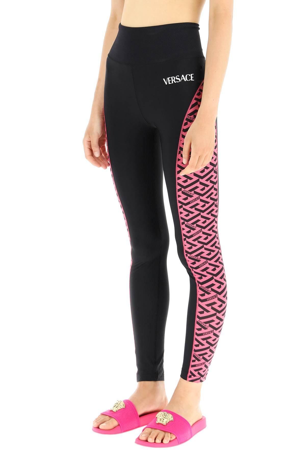 Versace Sports Leggings With Greca Signature Inserts in Black - Save 47% |  Lyst