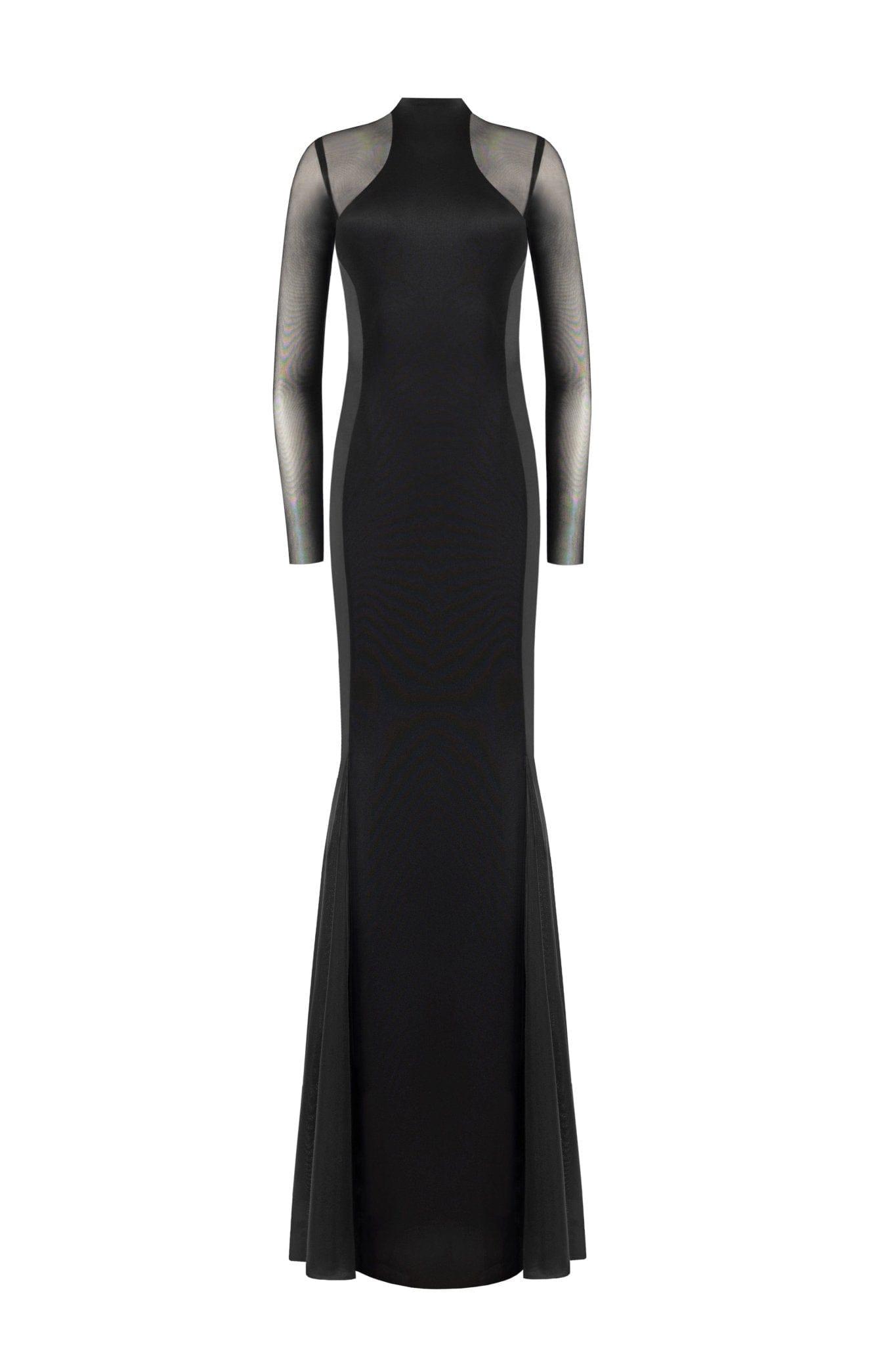 green emerald velvet dress Milla Women's Black Mock Neck Sleeveless Low Slit Dress main image 1