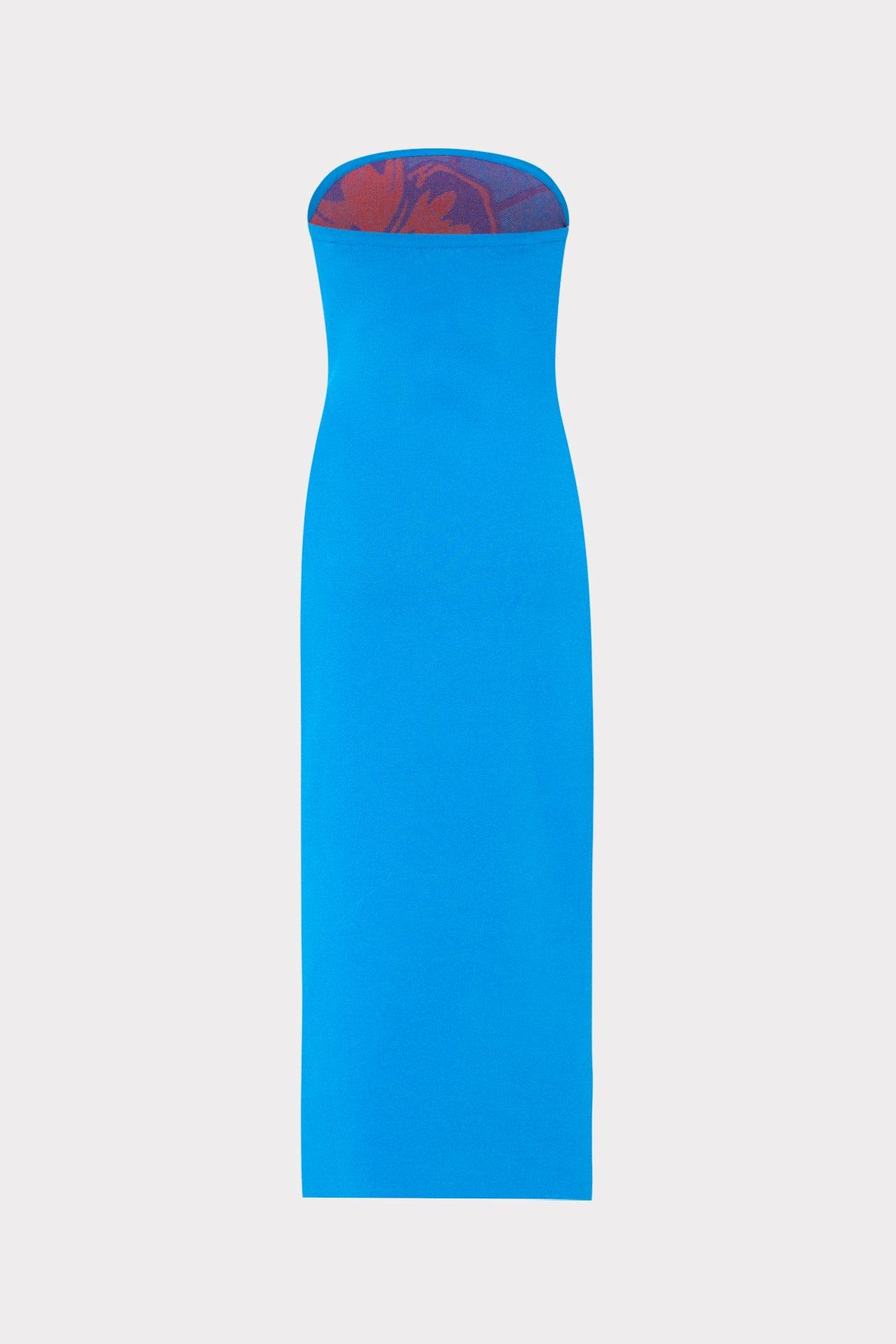 MILLY Seraphina Strapless Floral Midi Dress in Blue | Lyst MILLY Seraphina Strapless Floral Midi Dress in Blue | Lyst