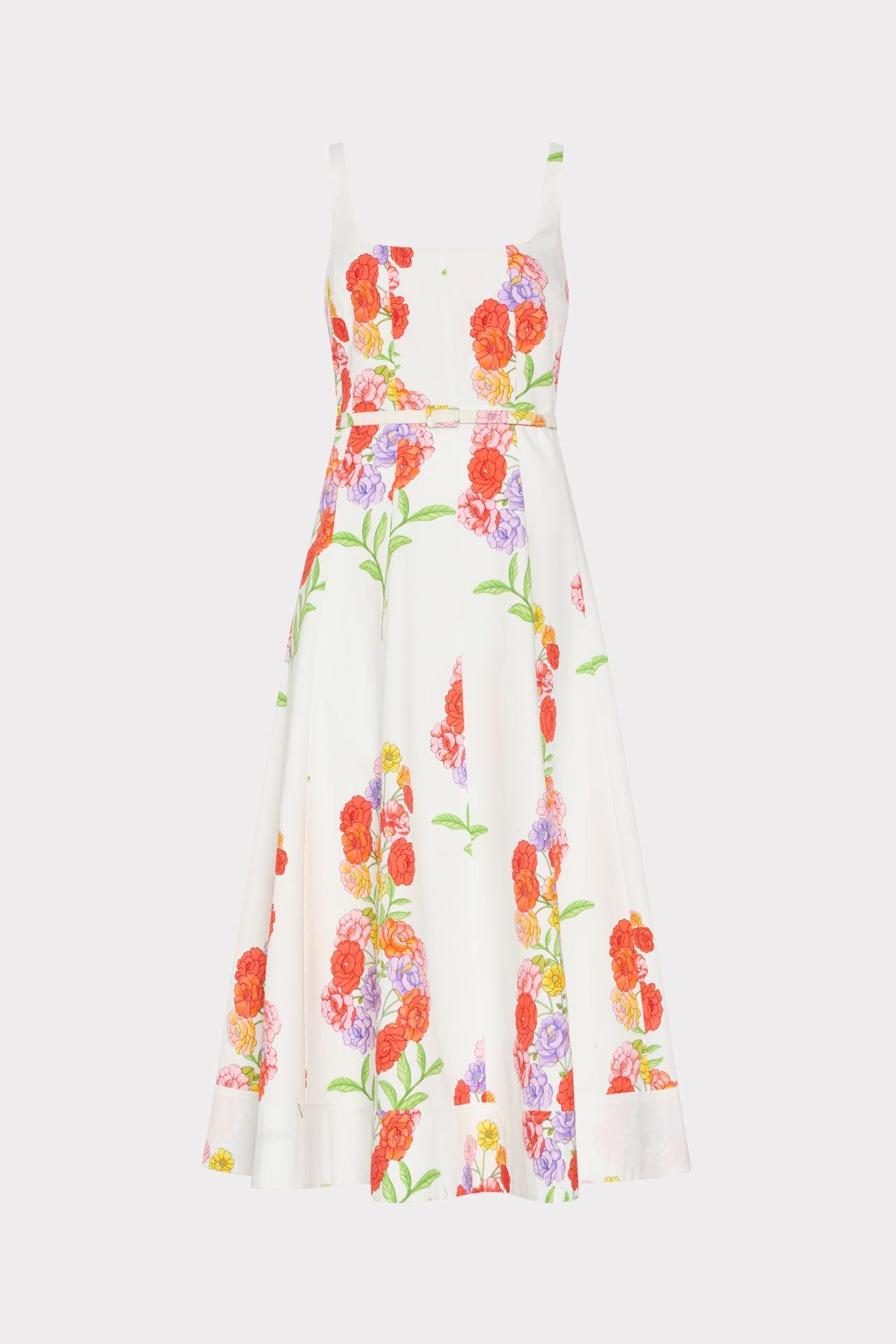 sachin and babi light blue dress Floral Embroidered Layered Midi Skirt 6 / Columbia Blue