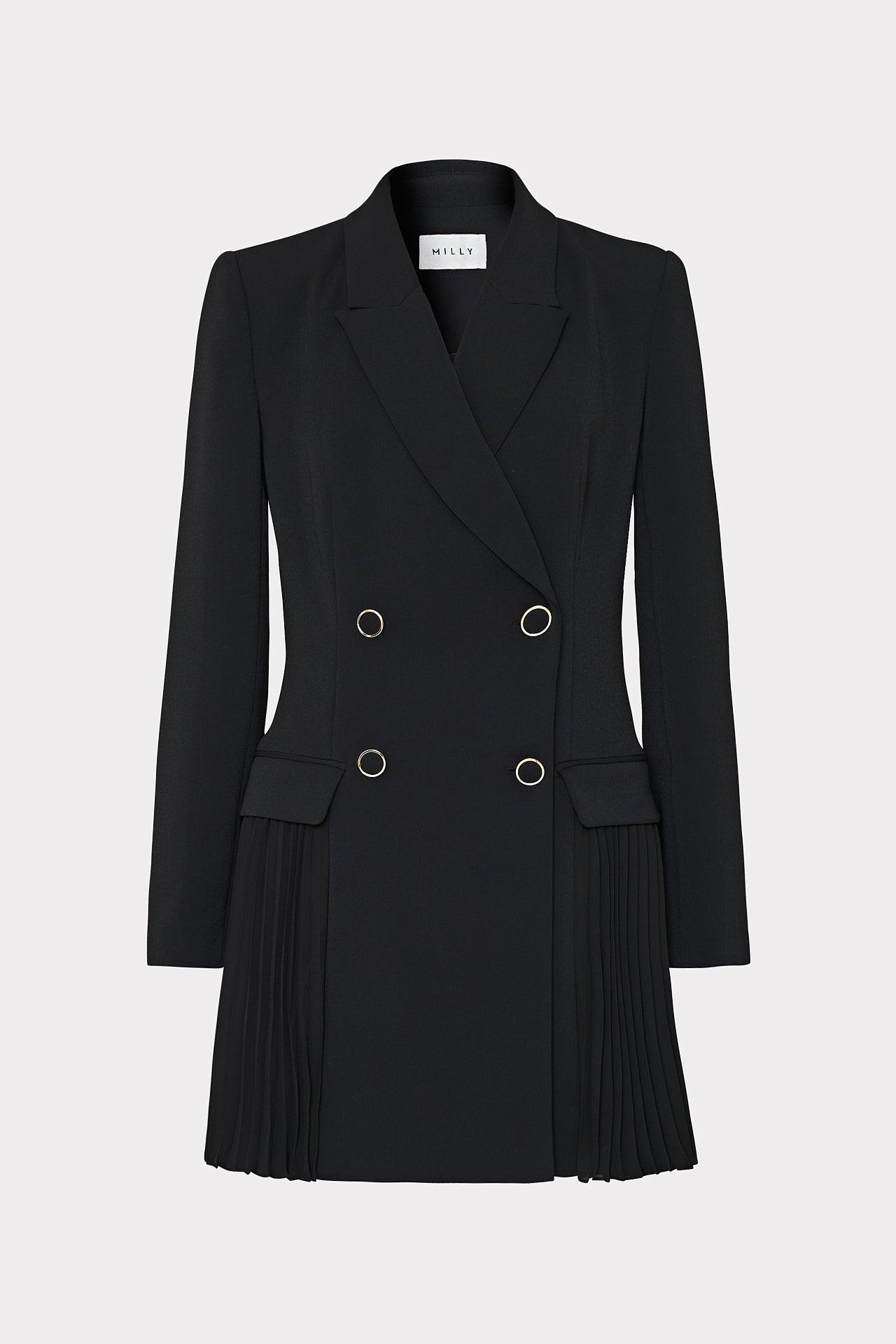 MILLY Noora Pleated Blazer Dress in Black | Lyst MILLY Noora Pleated Blazer Dress in Black | Lyst