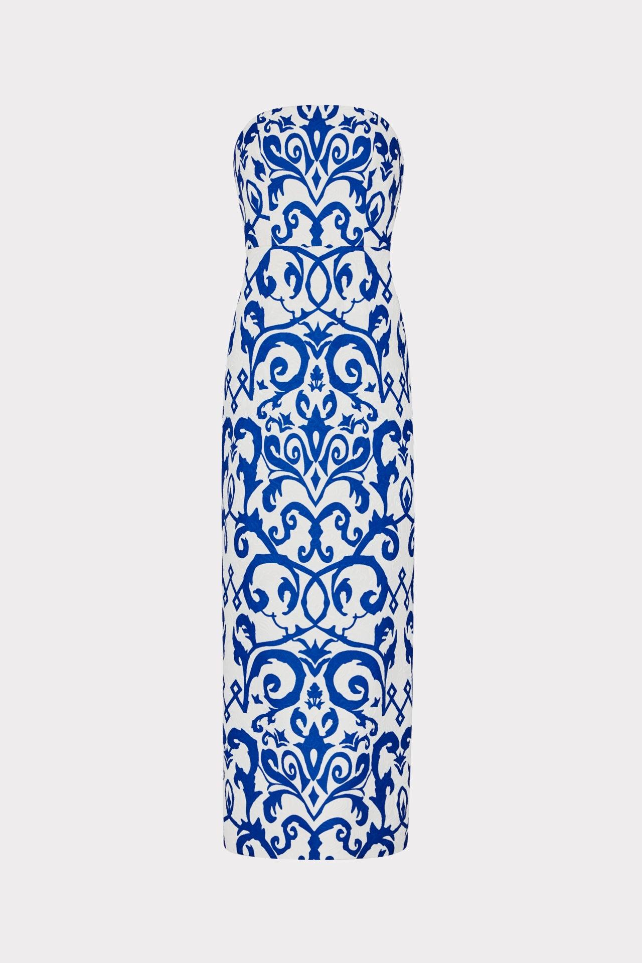 MILLY Orion Scroll Embroidery Dress in Blue | Lyst MILLY Orion Scroll Embroidery Dress in Blue | Lyst