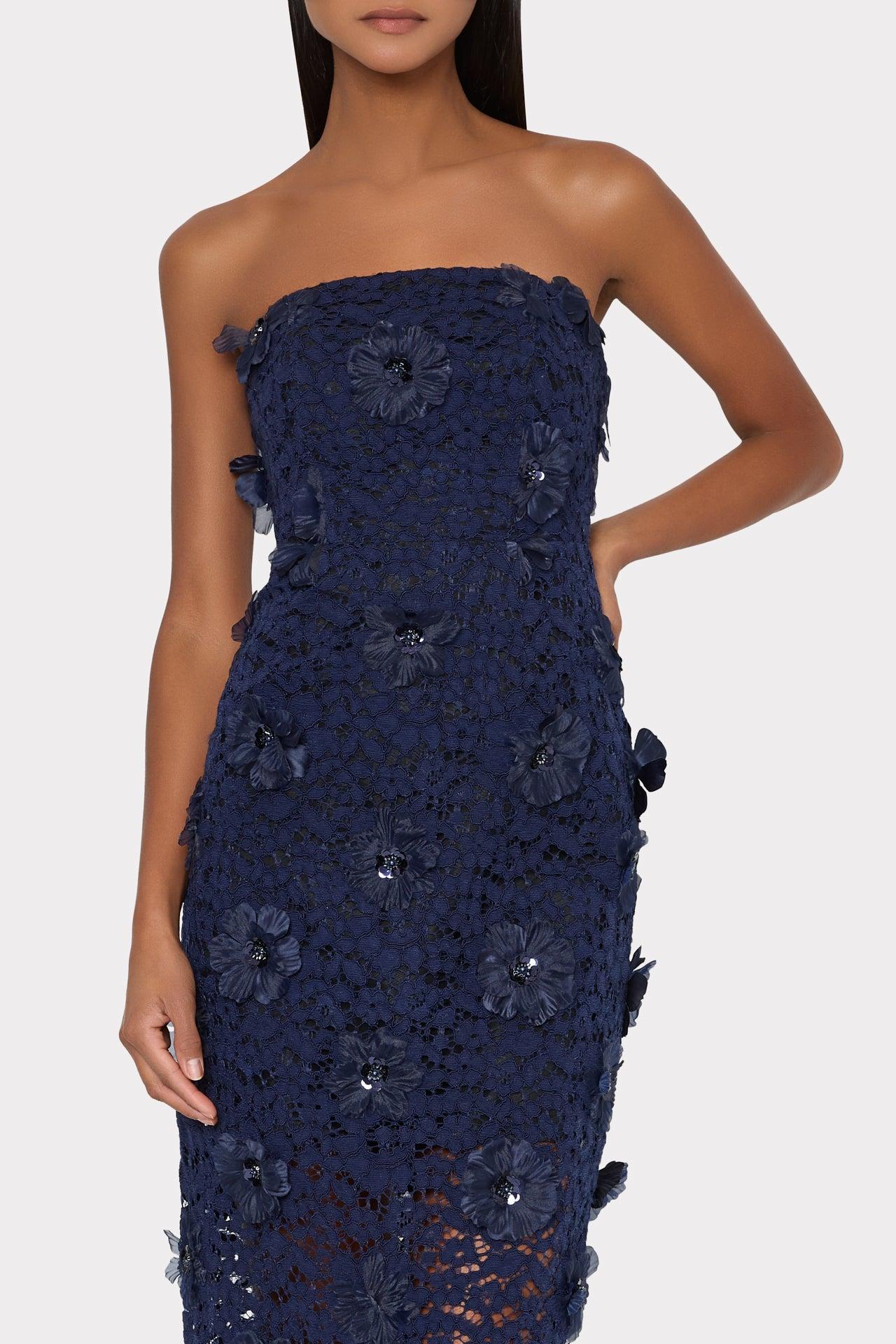 milly kait sequin strapless dress Milly Kait Strapless Sequin Bodycon Midi Dress