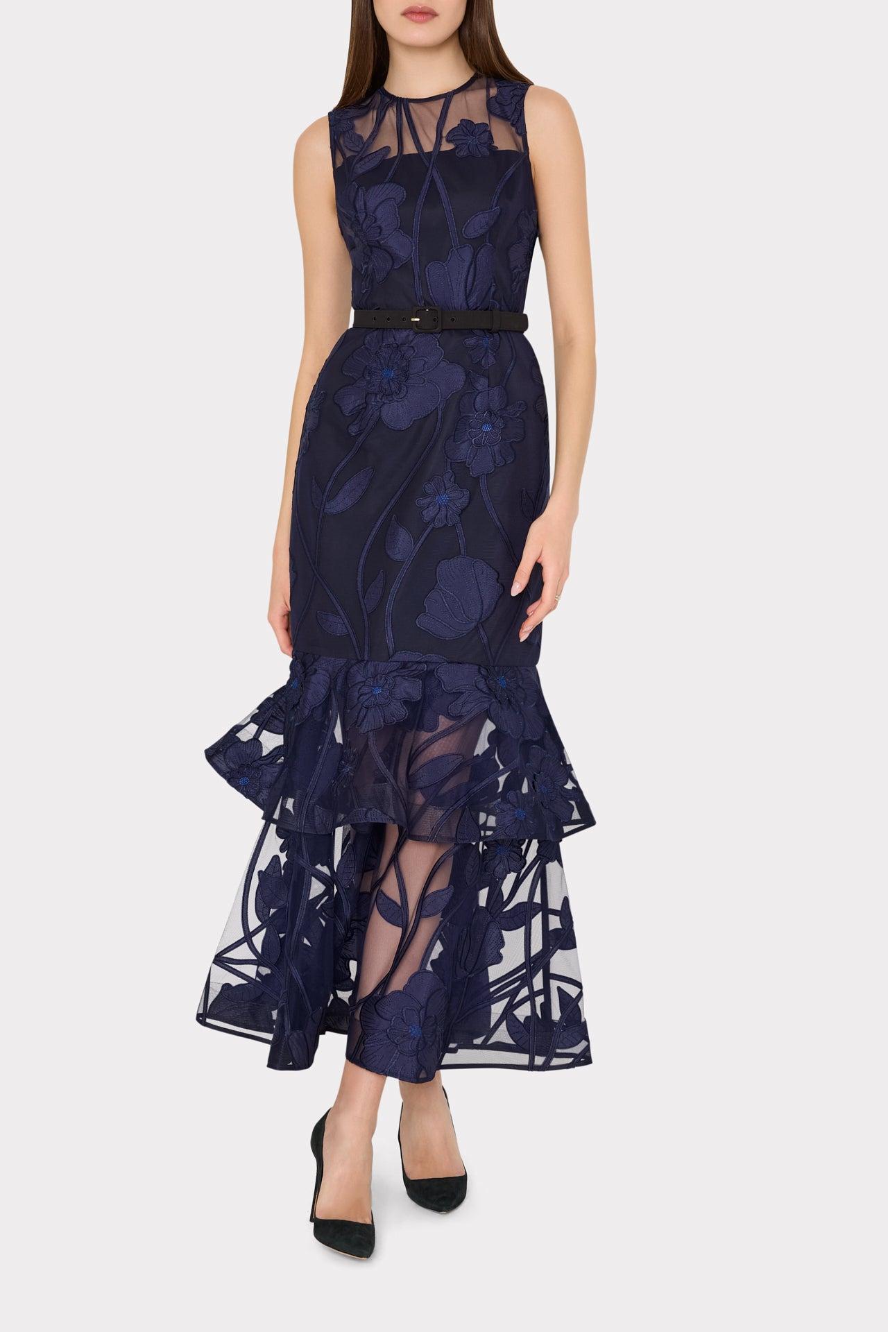 MILLY Anna Embroidered Maxi Dress in Blue | Lyst MILLY Anna Embroidered Maxi Dress in Blue | Lyst