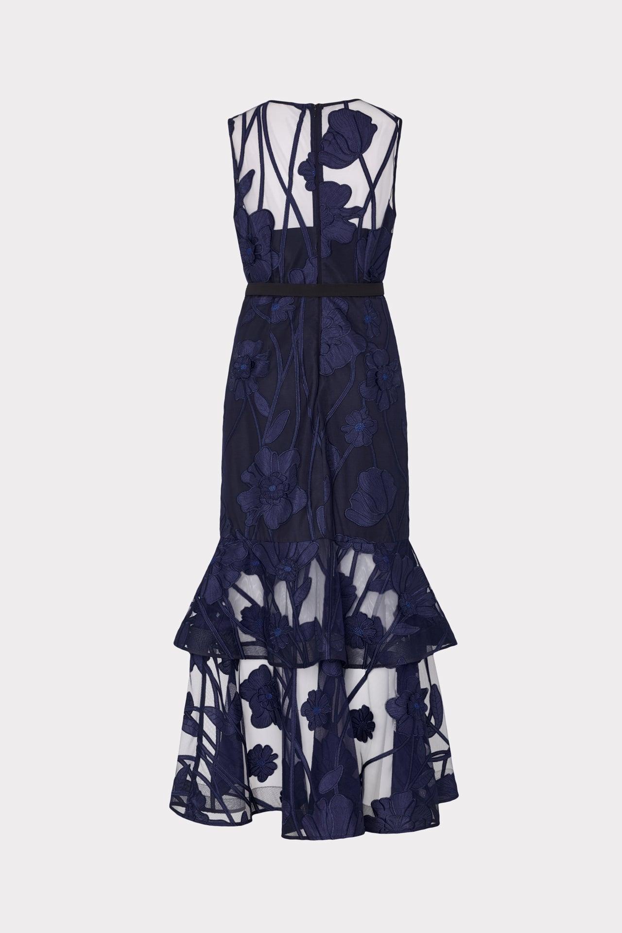 milly anna embroidered maxi dress Anna Grand Fleur Dress In Lemon main image 0