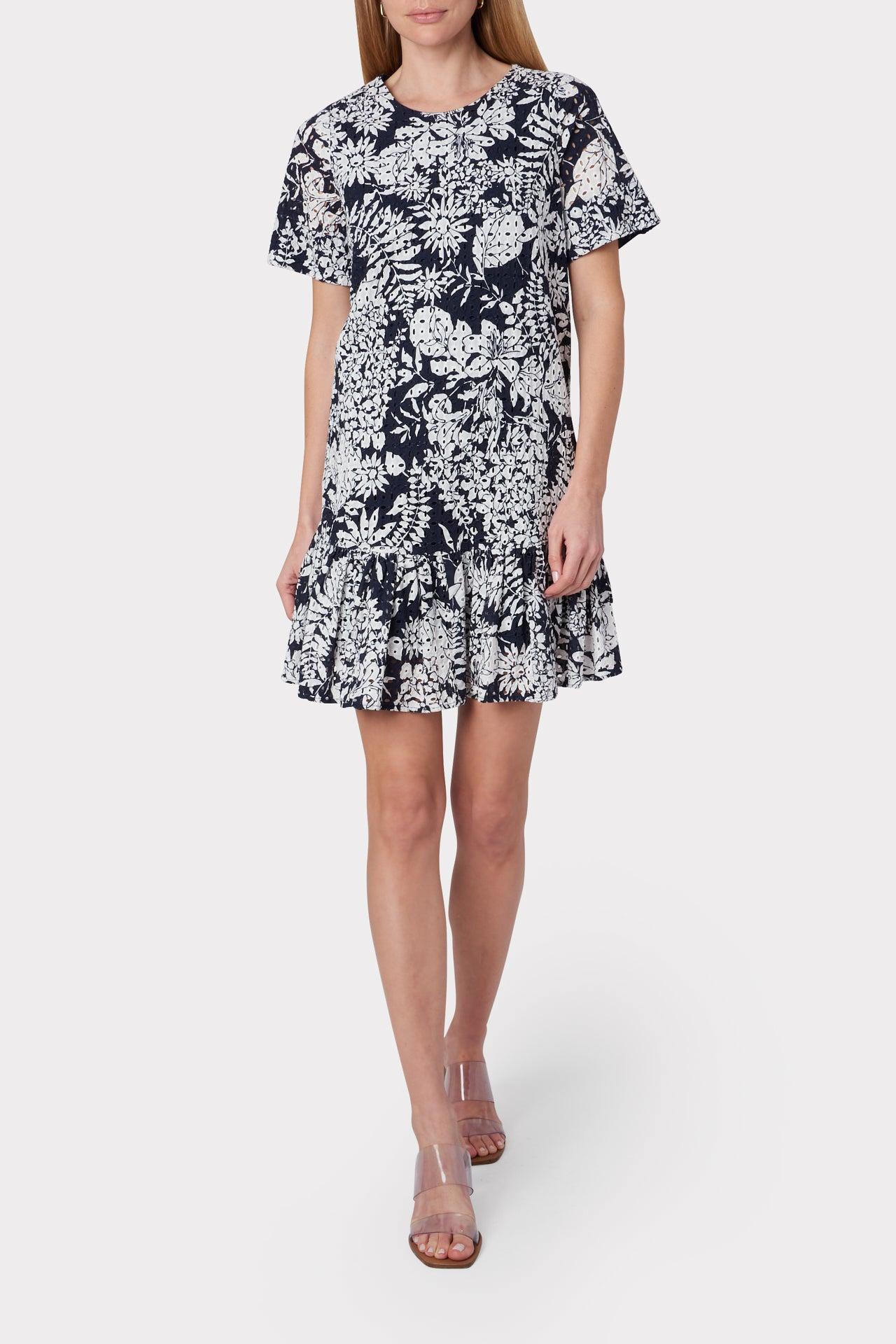 MILLY Brynn Painted Eyelet Dress in 
