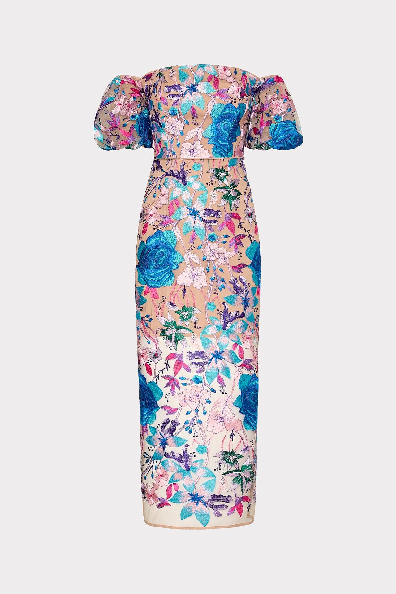 MILLY Nira Fall Floral Embroidered Dress in Blue | Lyst MILLY Nira Fall Floral Embroidered Dress in Blue | Lyst