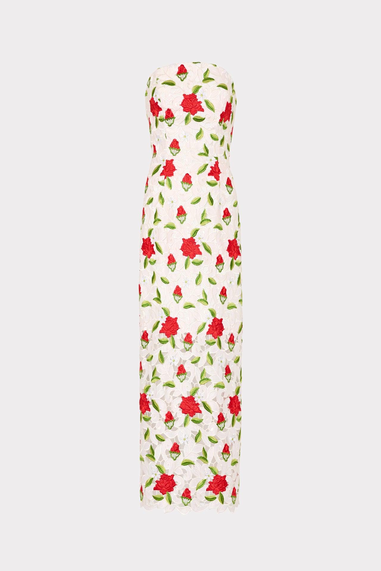 MILLY Kait Rose Embroidered Lace Dress in White | Lyst MILLY Kait Rose Embroidered Lace Dress in White | Lyst
