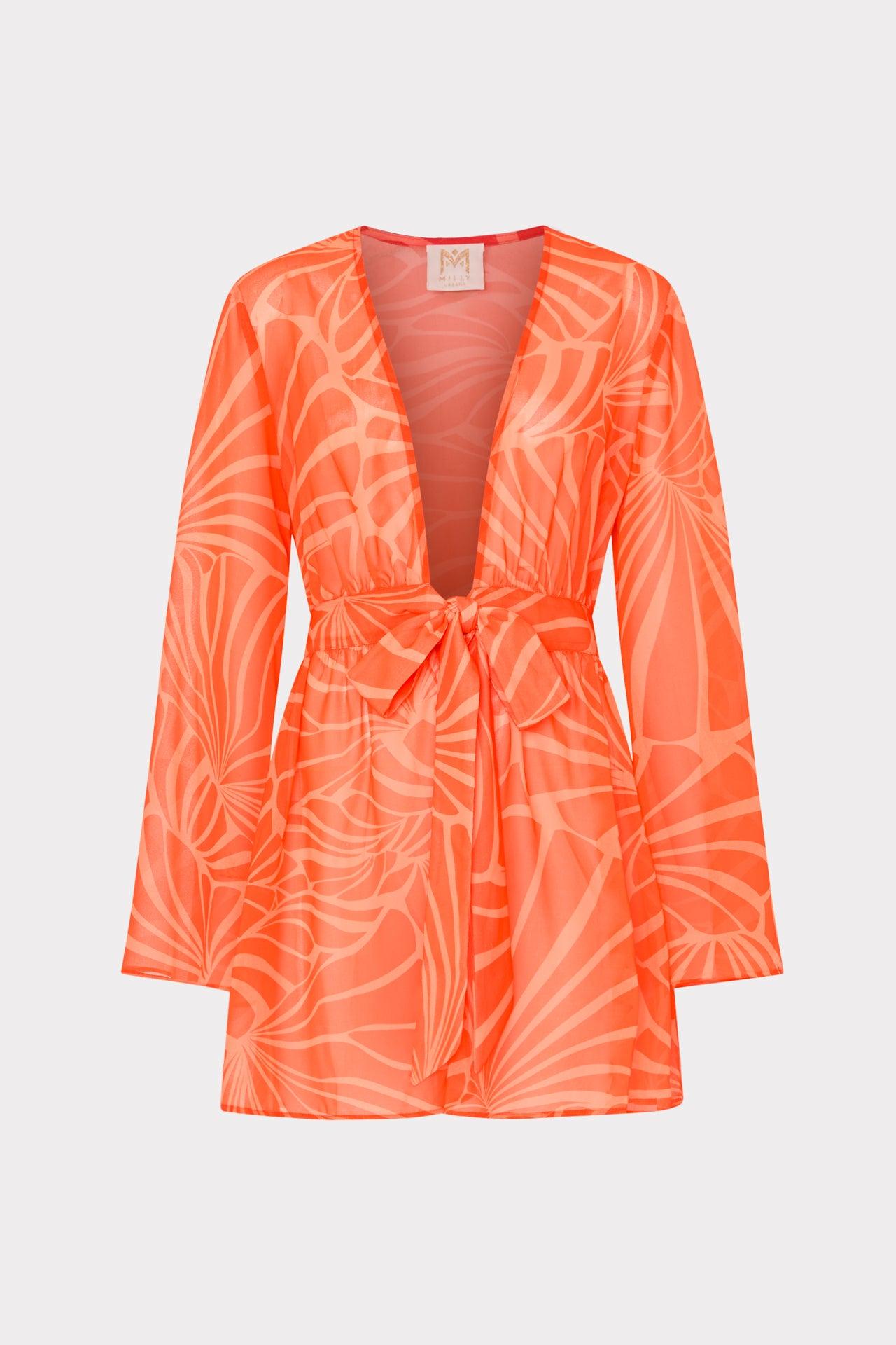 open lace back dress Milly Juni Camellia Floral Poplin Dress in Coral Multi – Leigh's of Breton  Village main image 1