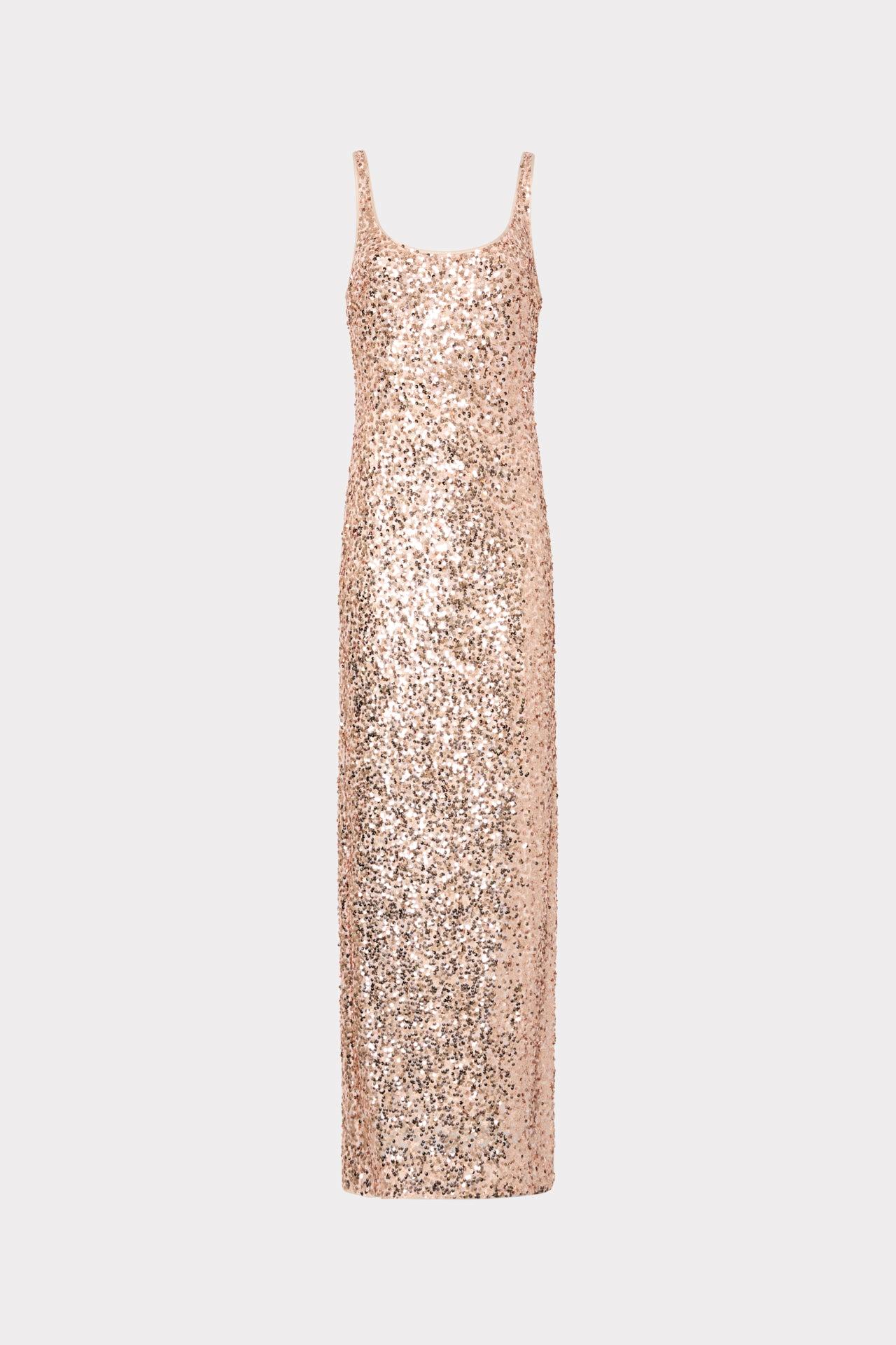 slim fit dress slacks Rose Gold Metallic Corset Gown with High Slit – Elegant Strap Dress for  Evening Events main image 0