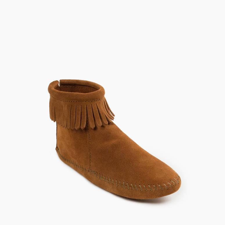 minnetonka back zip hardsole boot