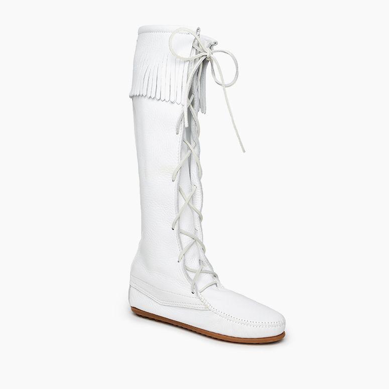 minnetonka knee high lace up boots