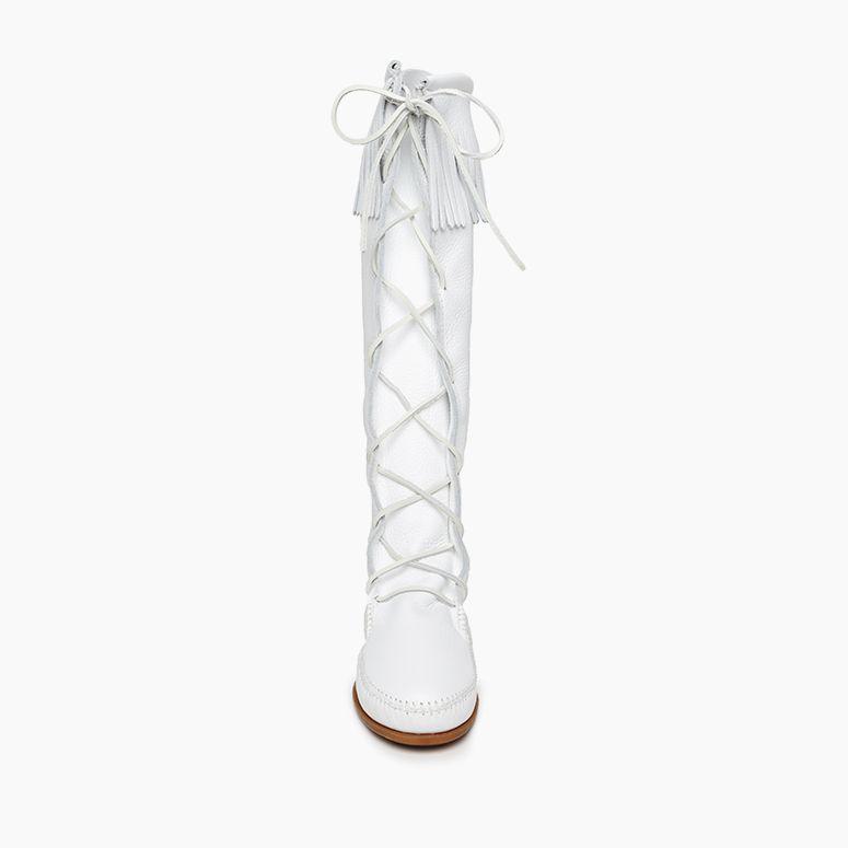 white minnetonka boots