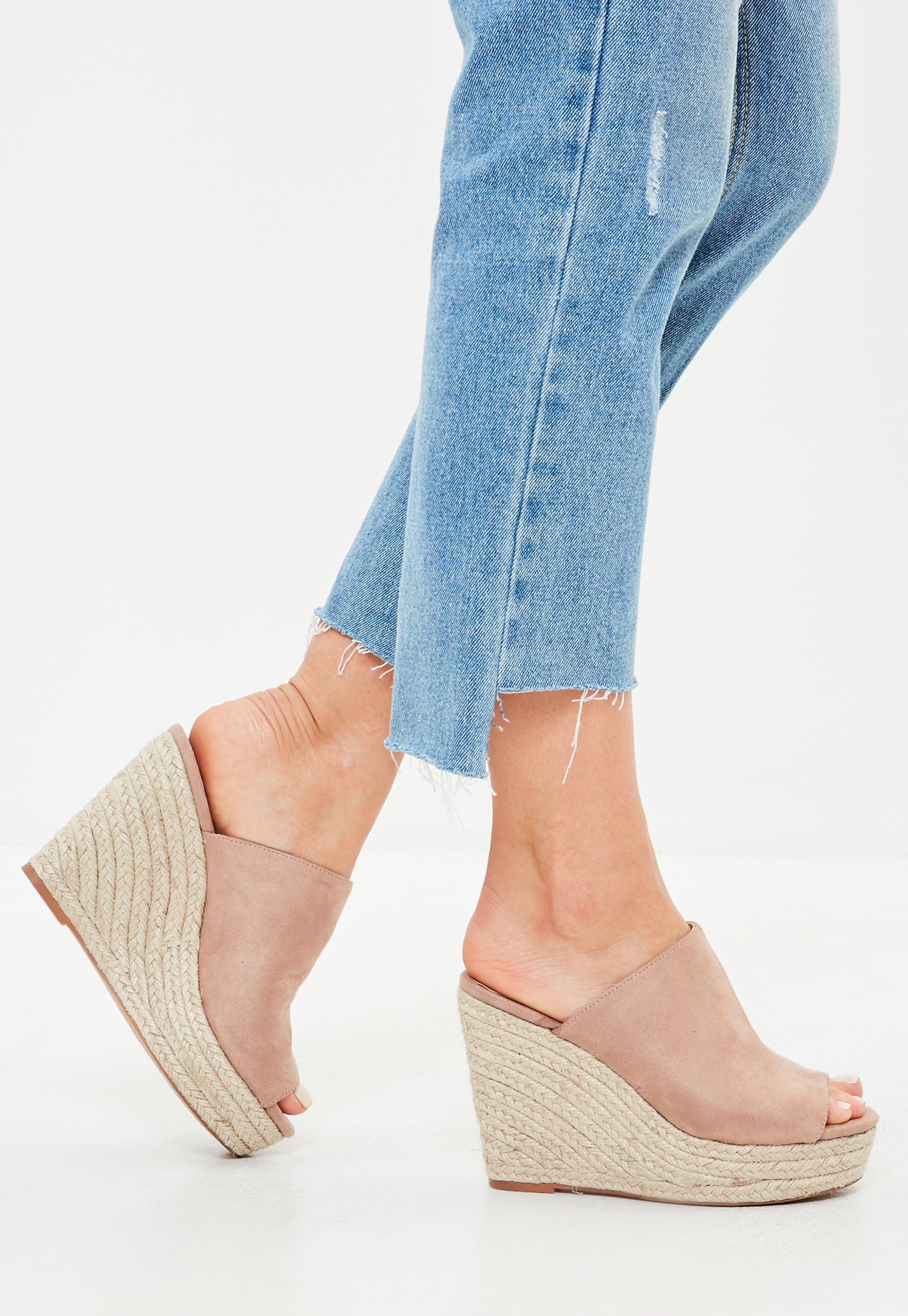 Missguided Nude Faux Suede Espadrille 