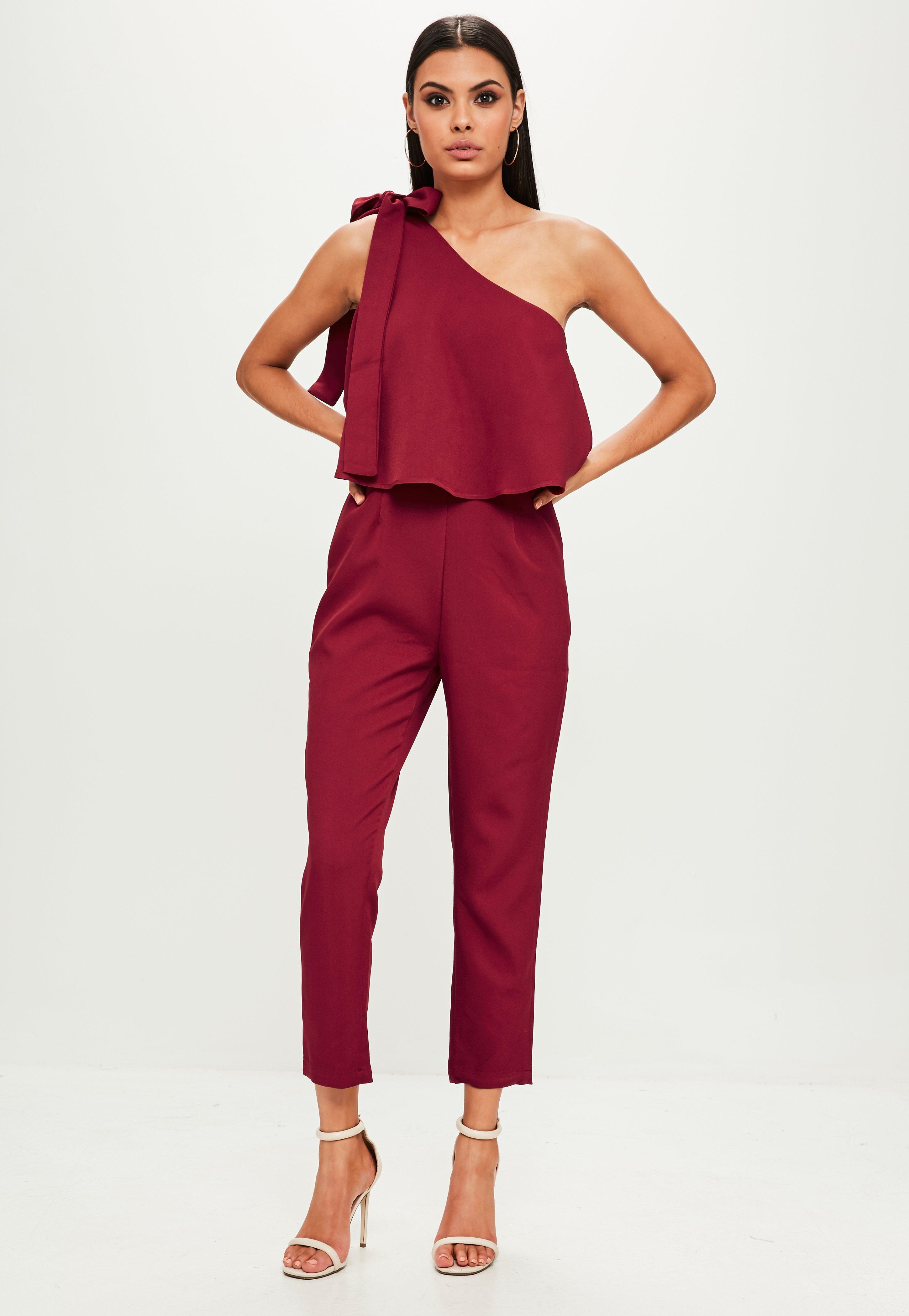 red bardot jumpsuit