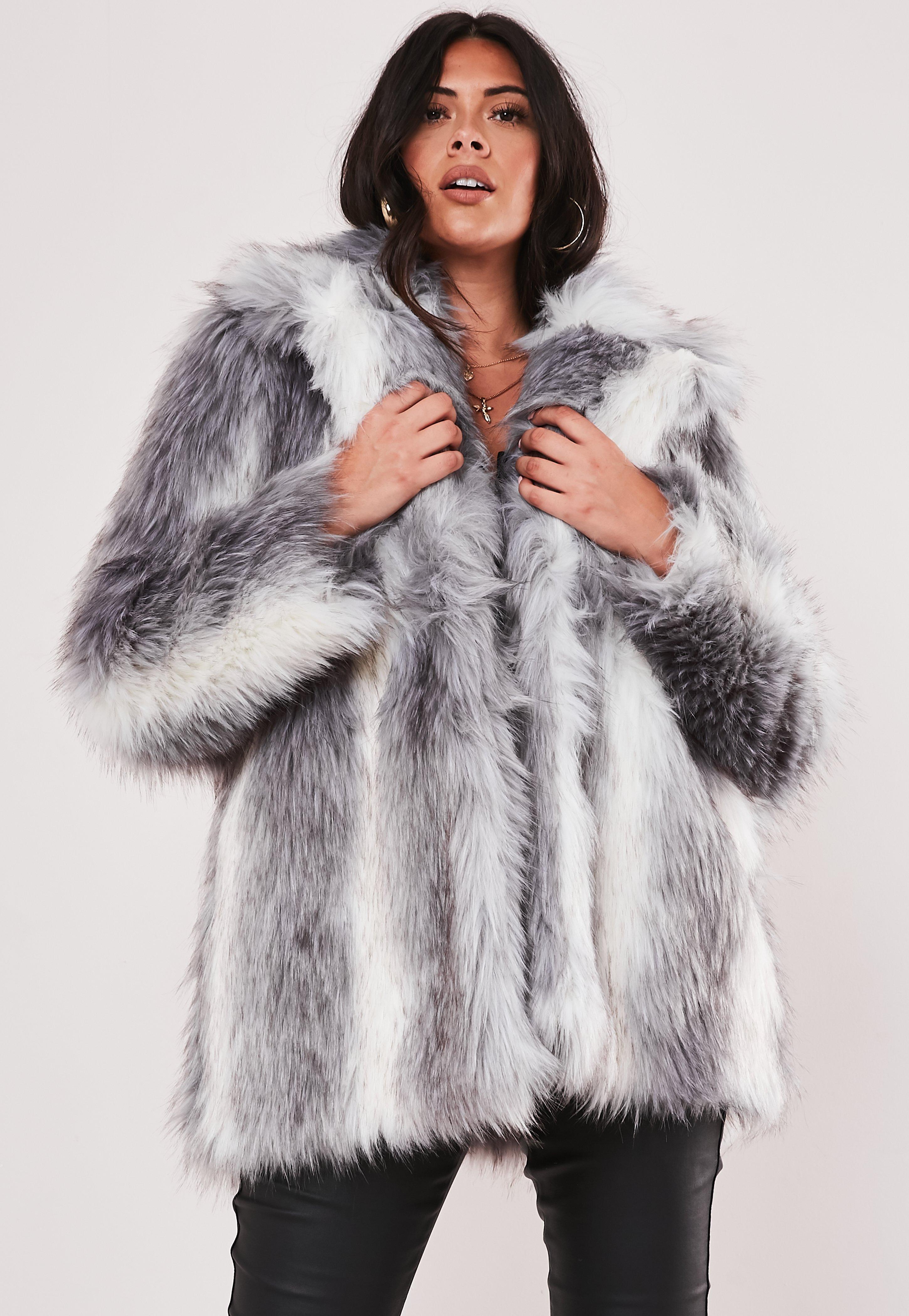 missguided grey fur jacket