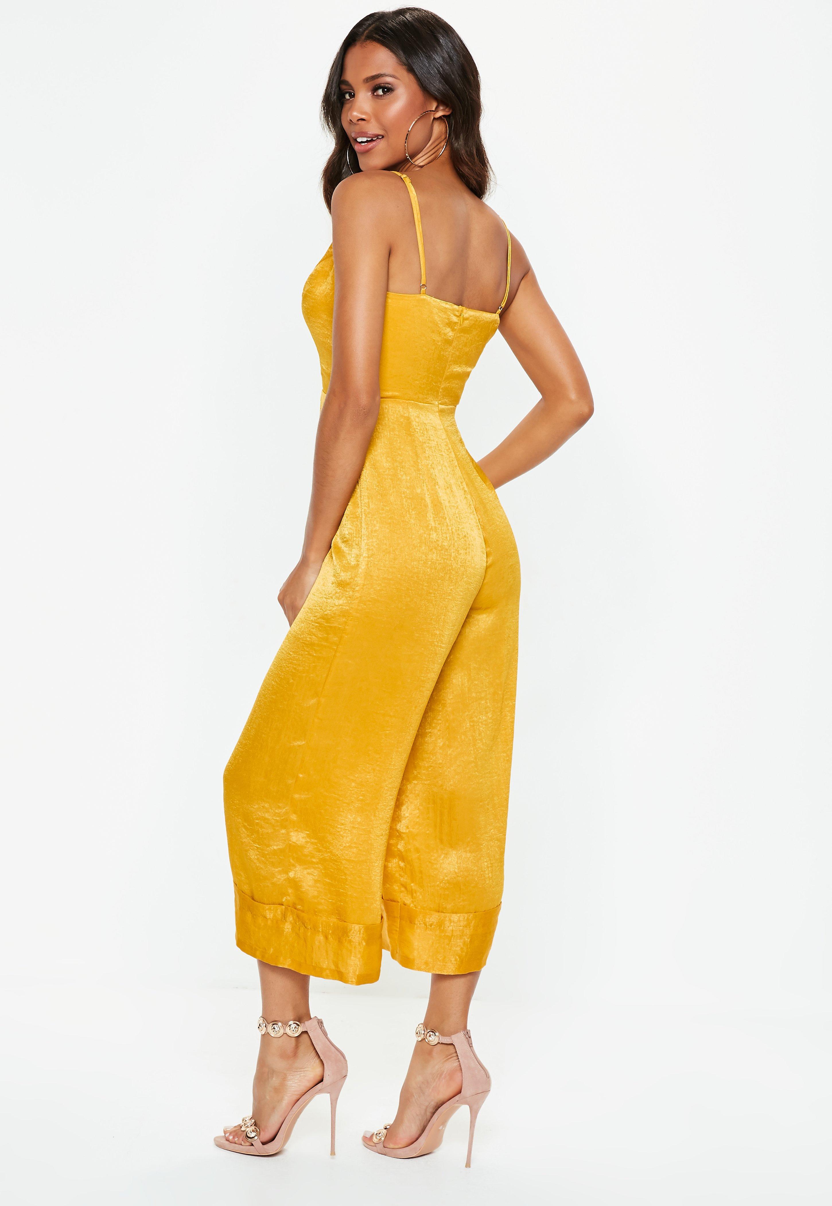 missguided yellow jumpsuit