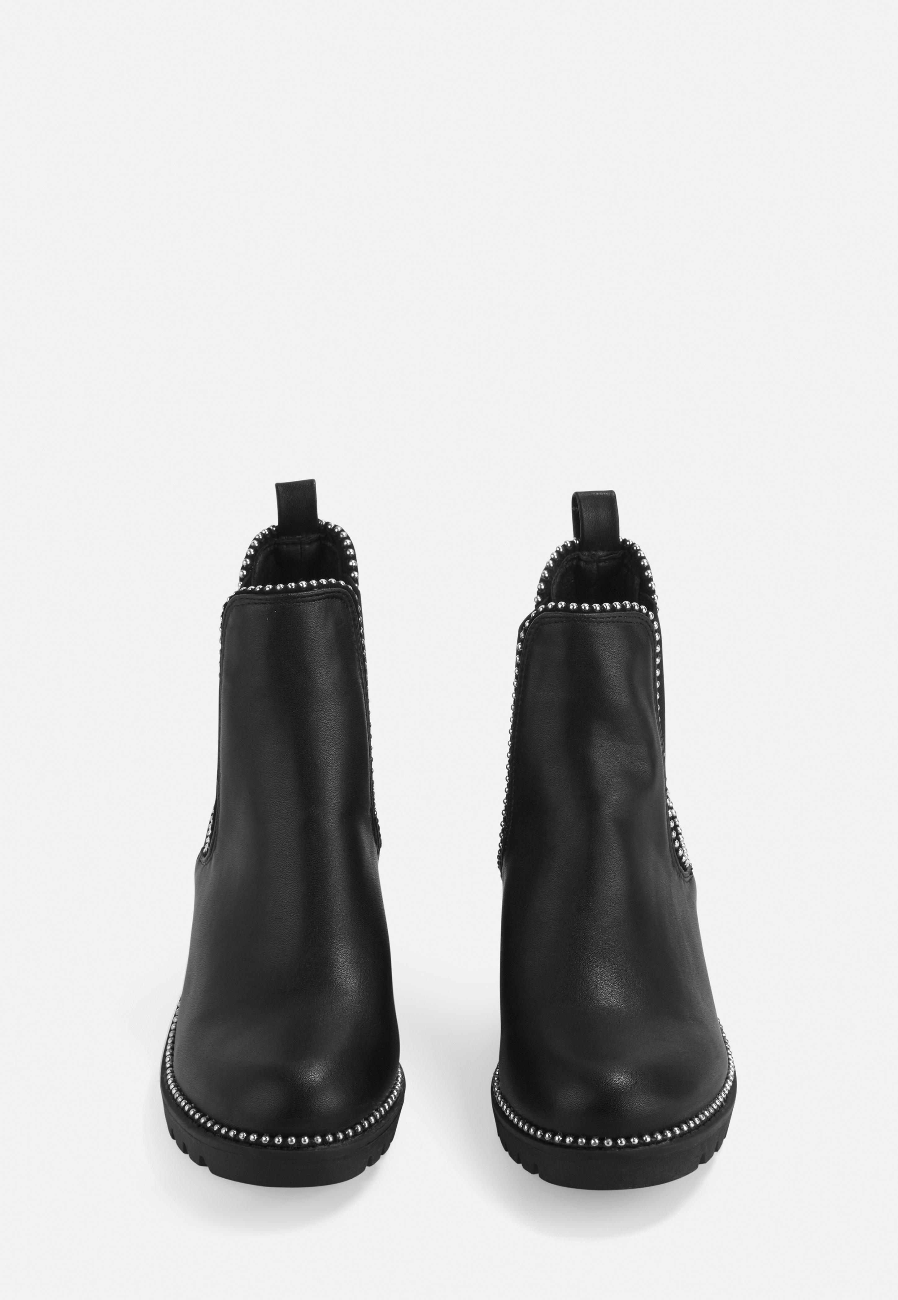 black ball trim chelsea ankle boots