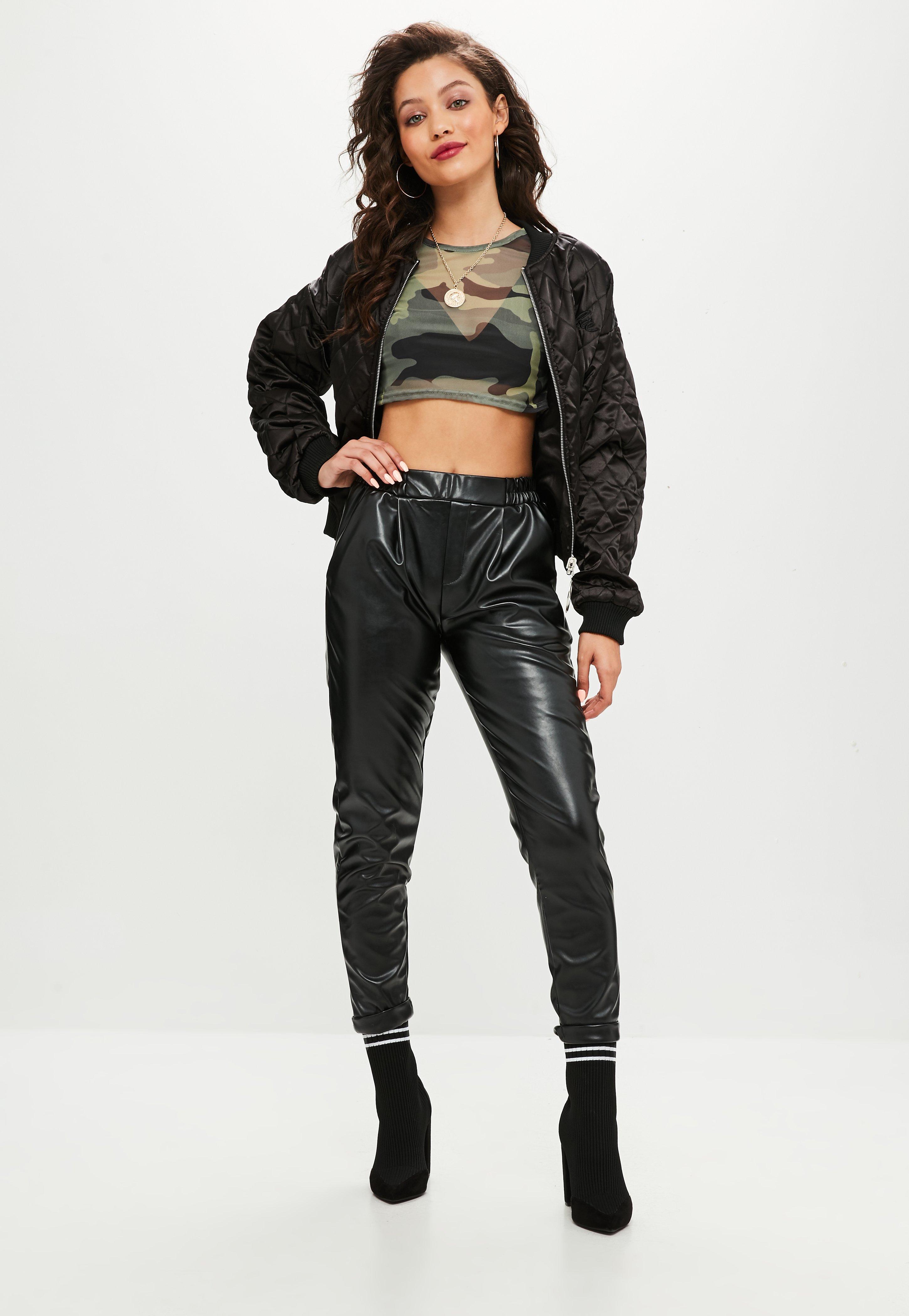 missguided leather joggers