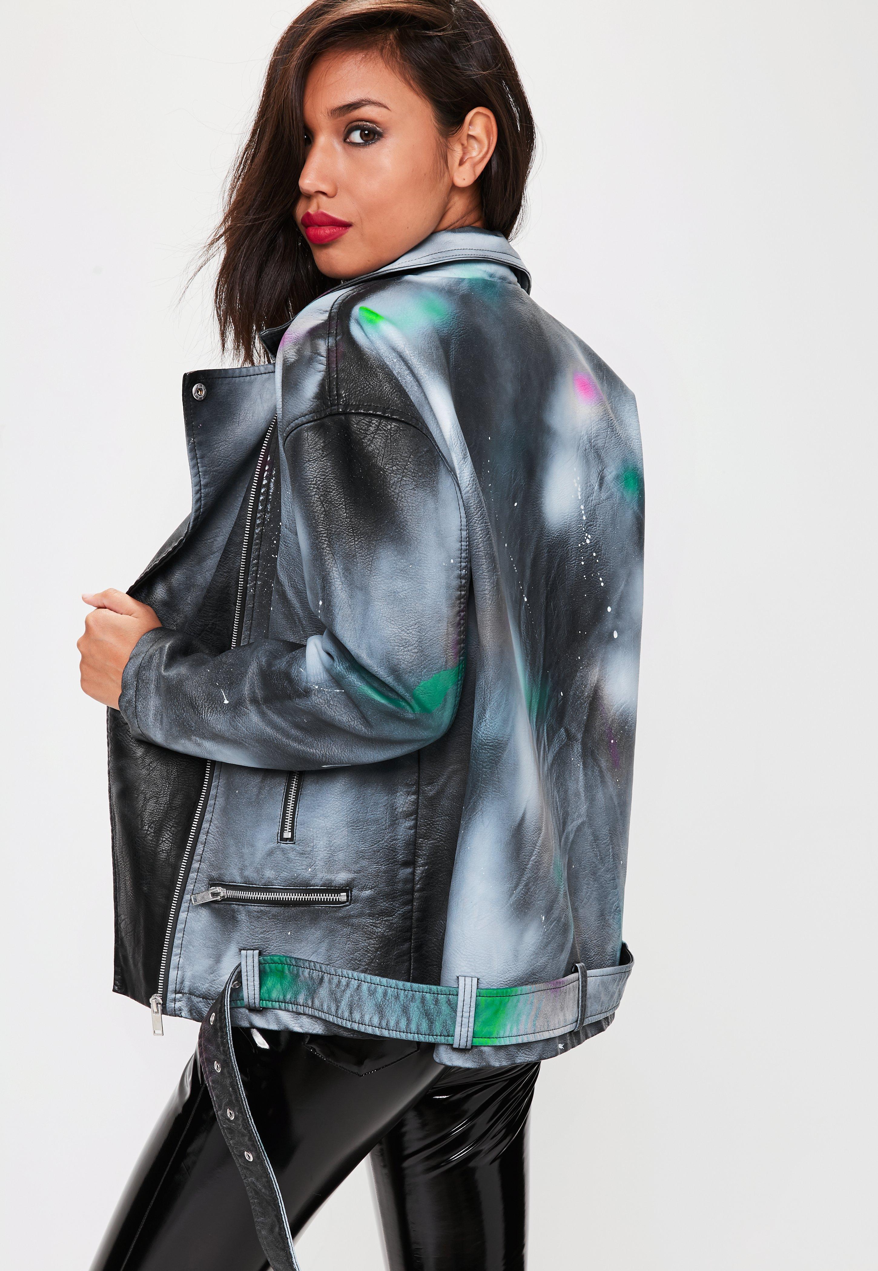 Spray Paint Leather Jacket