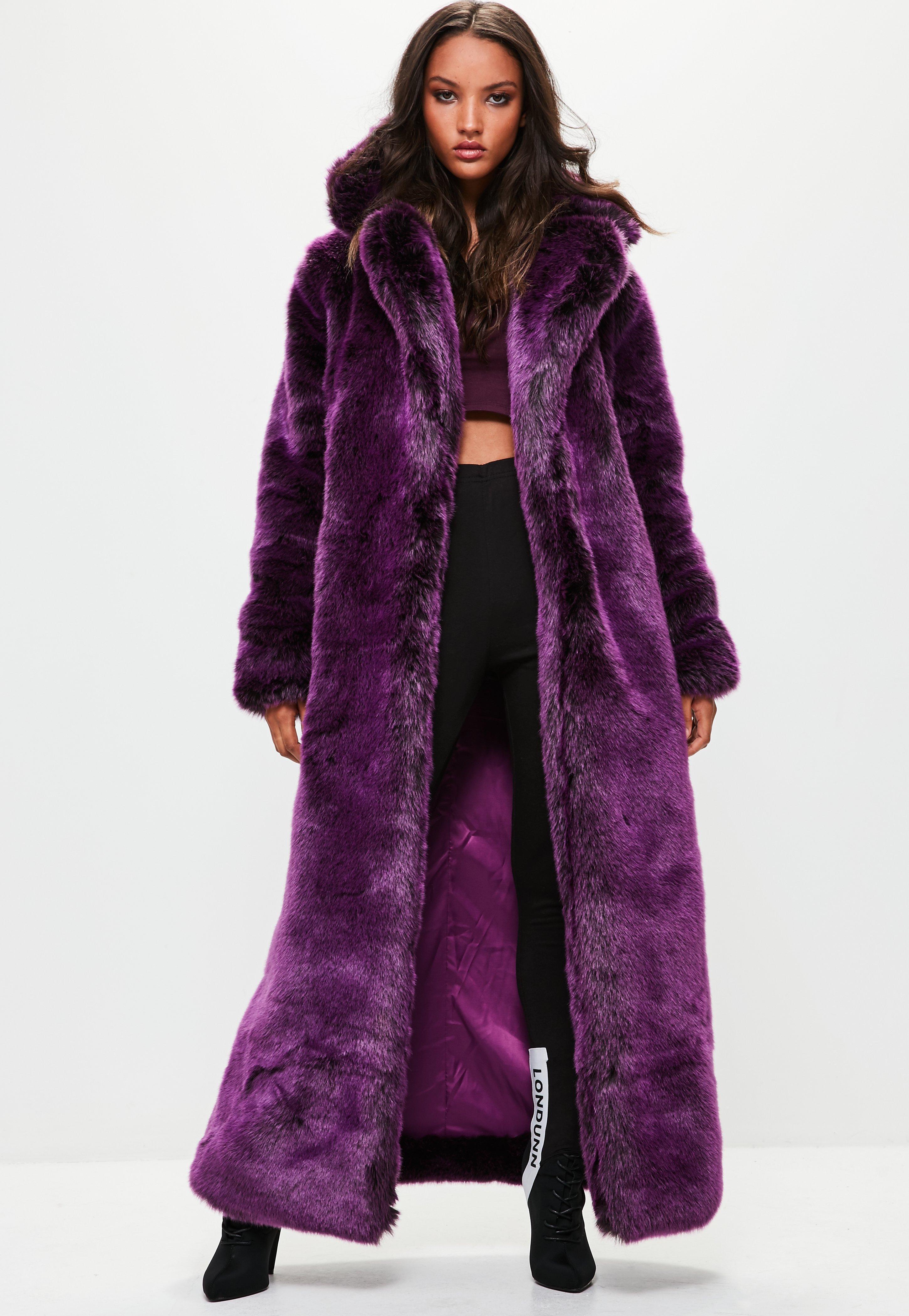 Purple fur coat Clearance