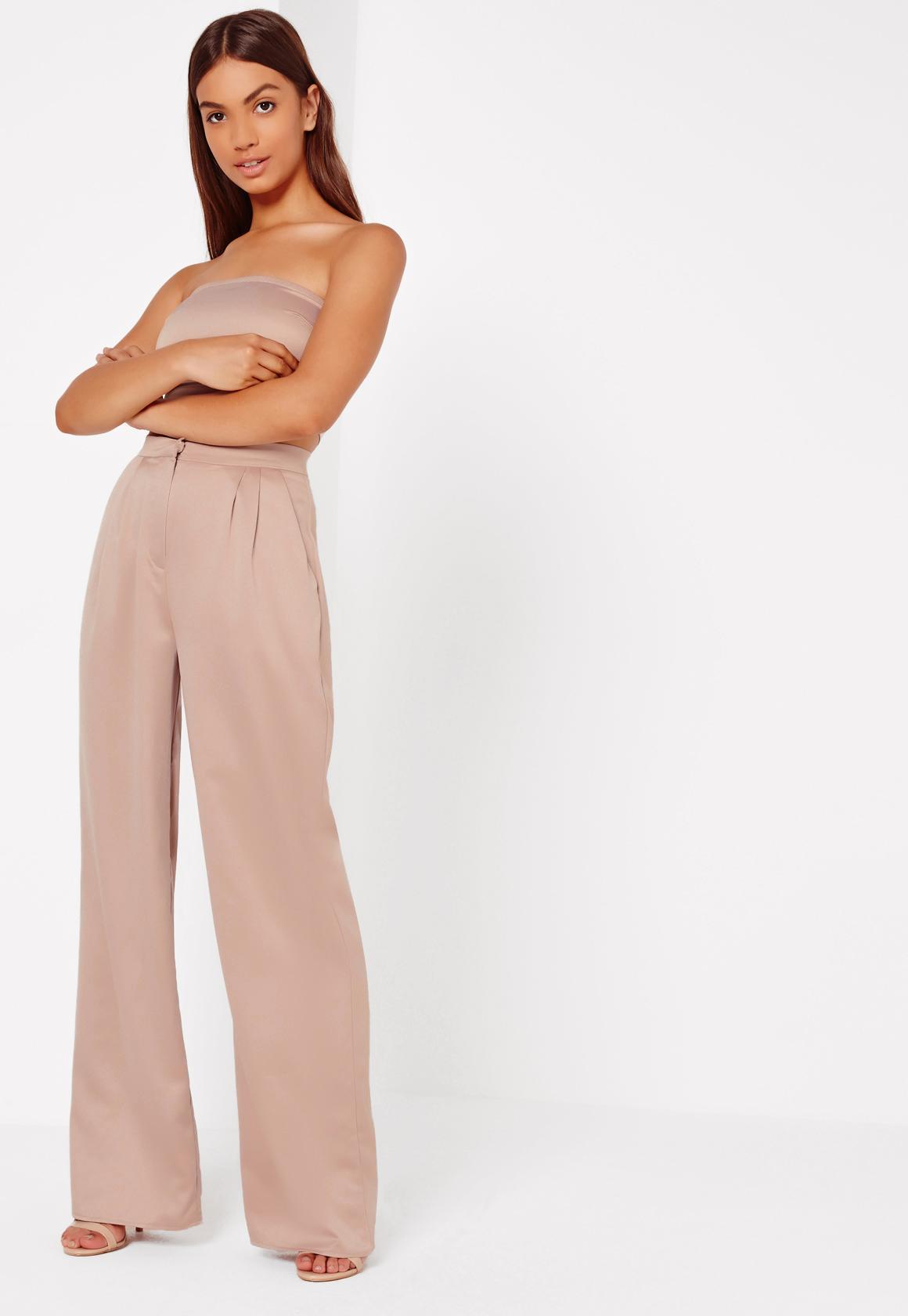 Nude satin pants Clearance