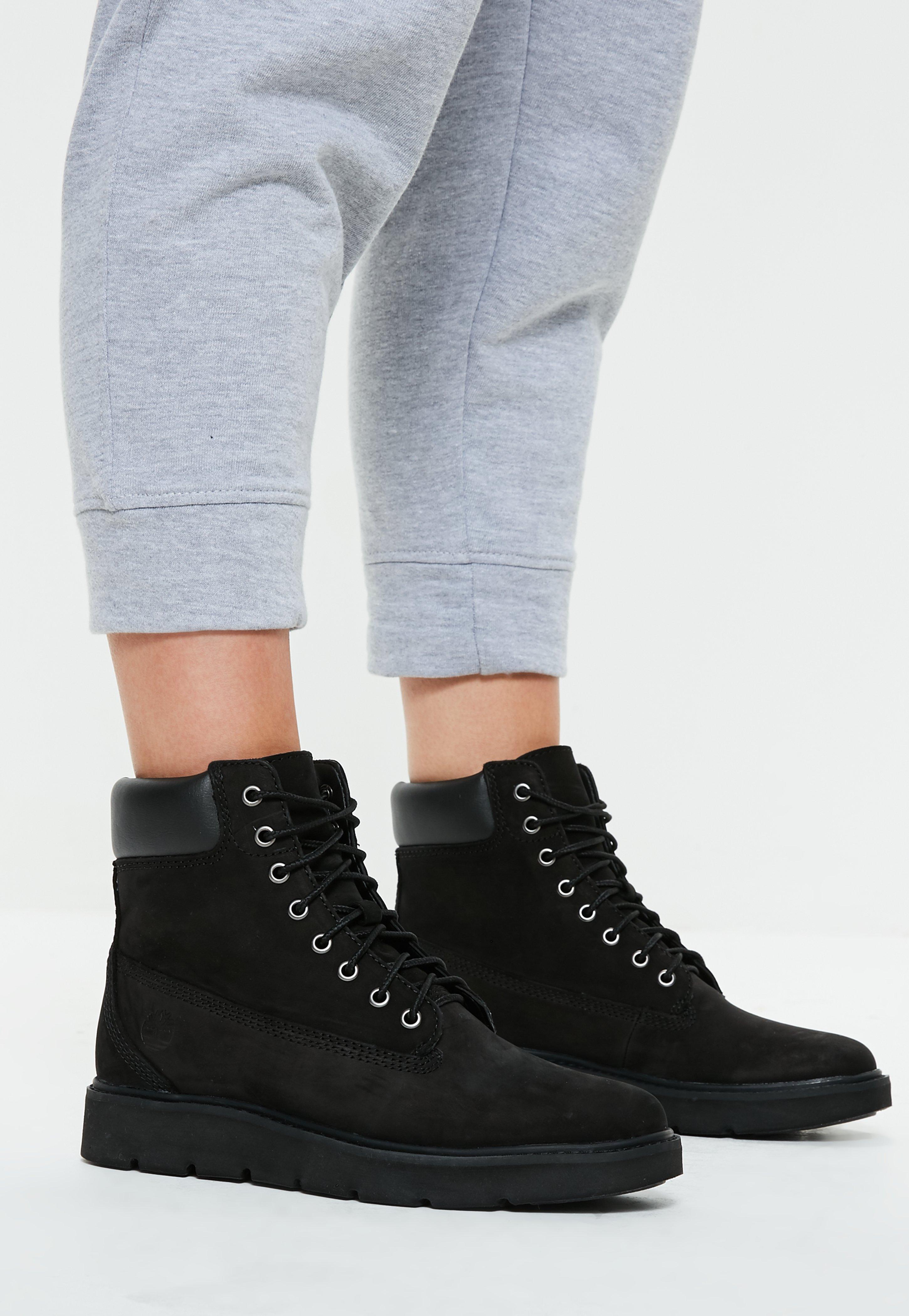 Missguided Leather Timberland Black 