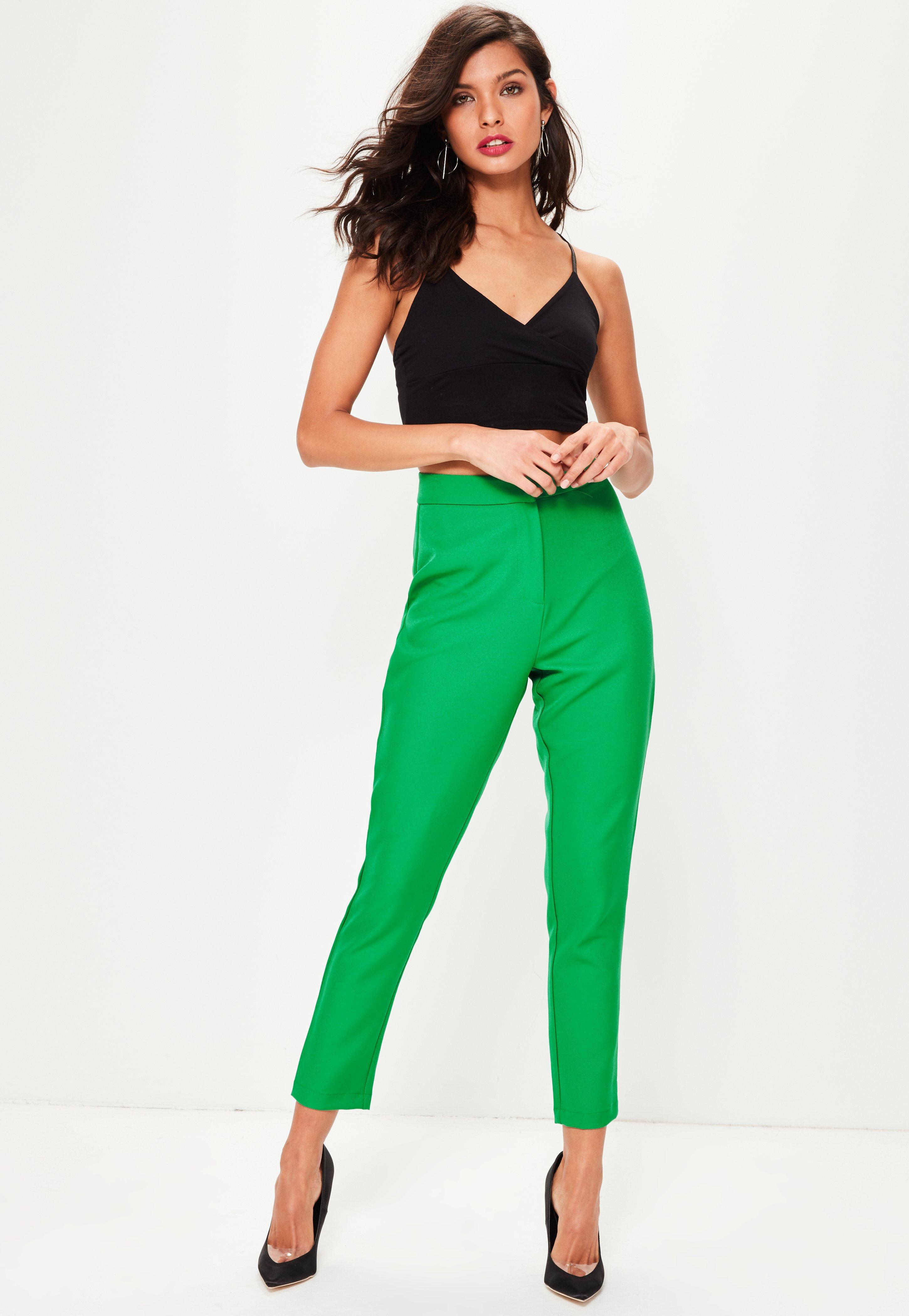 Lyst - Missguided Green Tailored Pants in Green