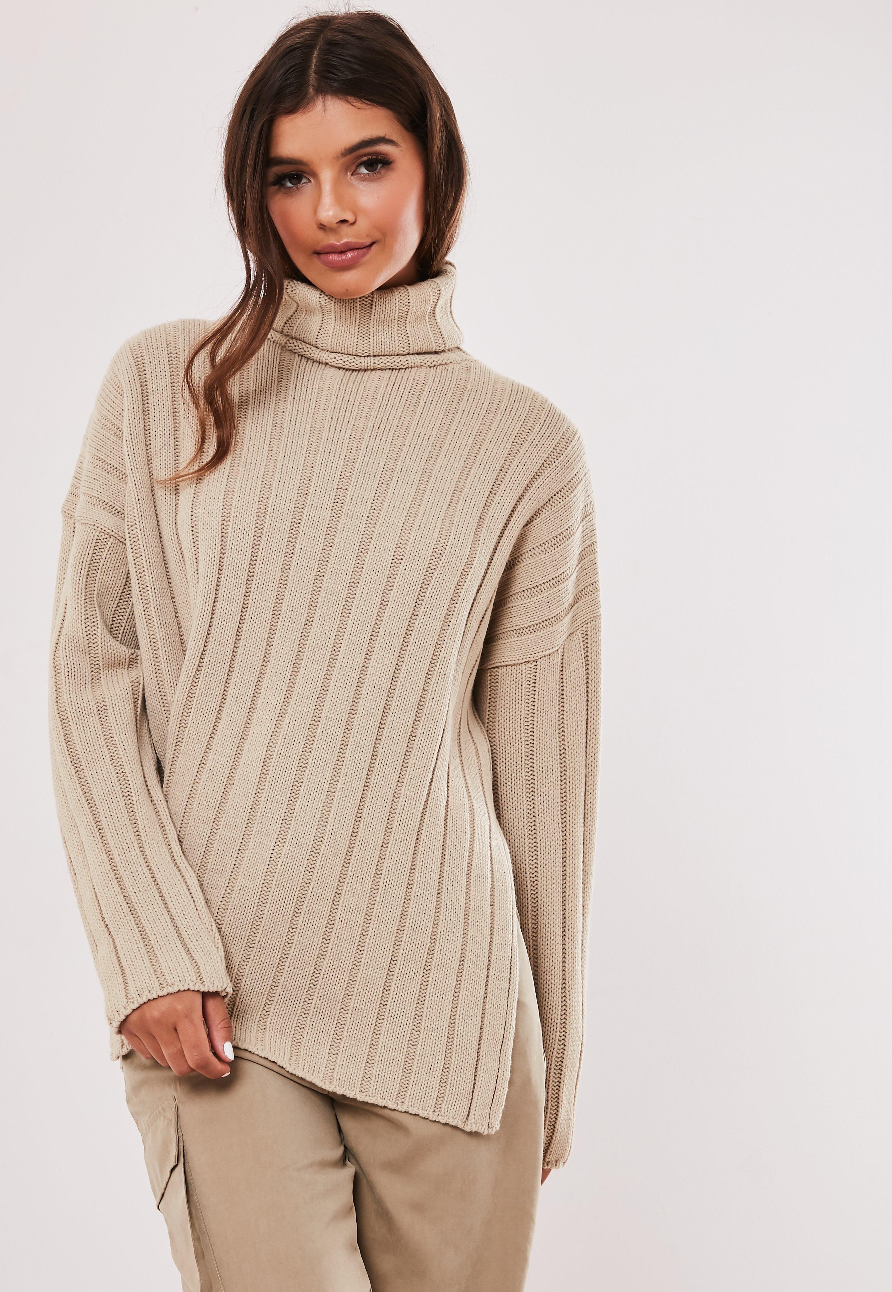 longline polo neck jumper womens