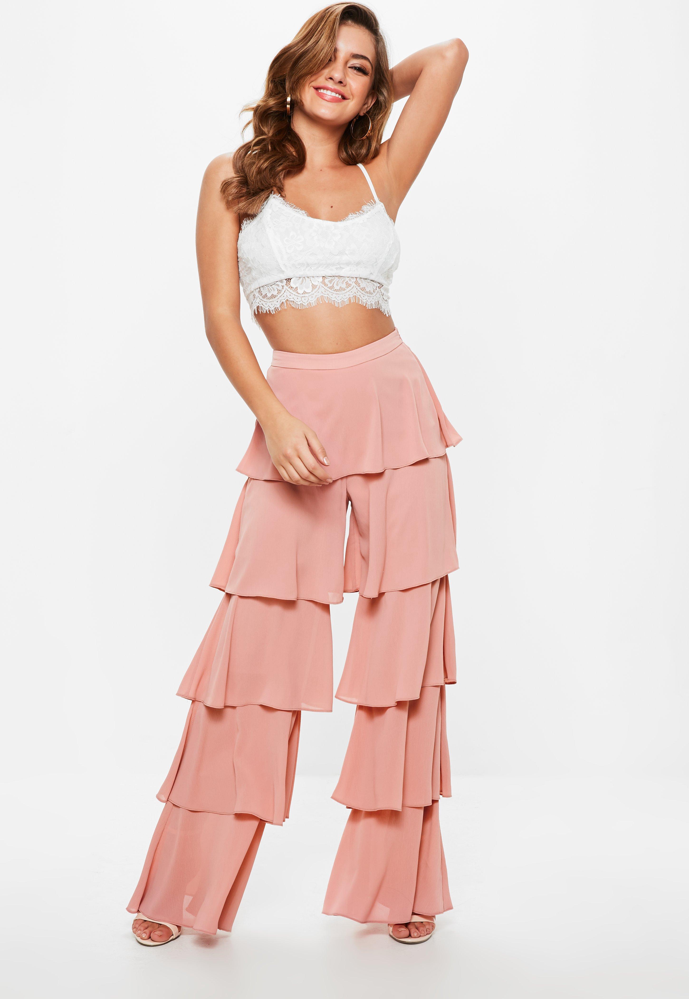 Pink chiffon trousers Clearance