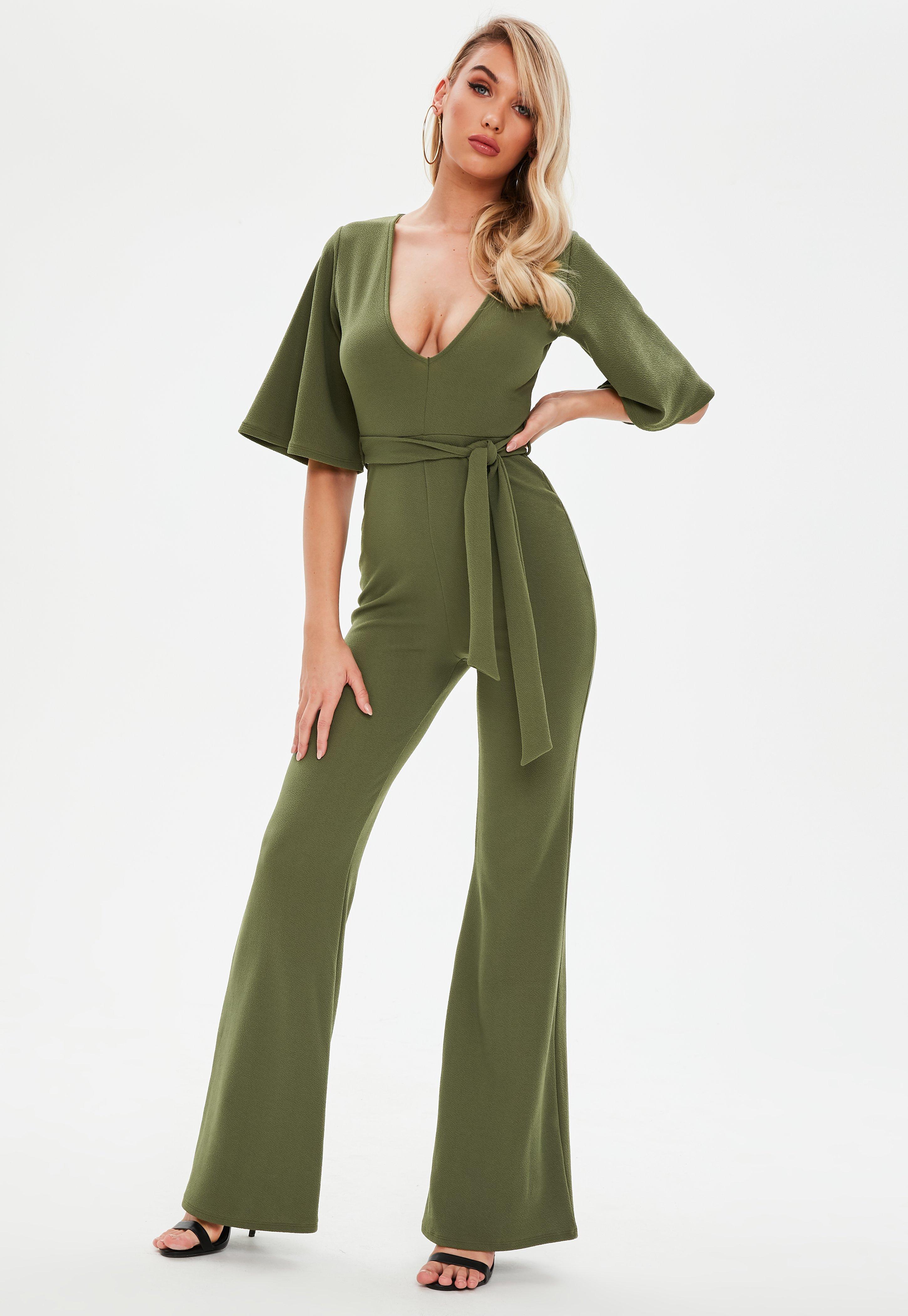 plunge kimono sleeve jumpsuit