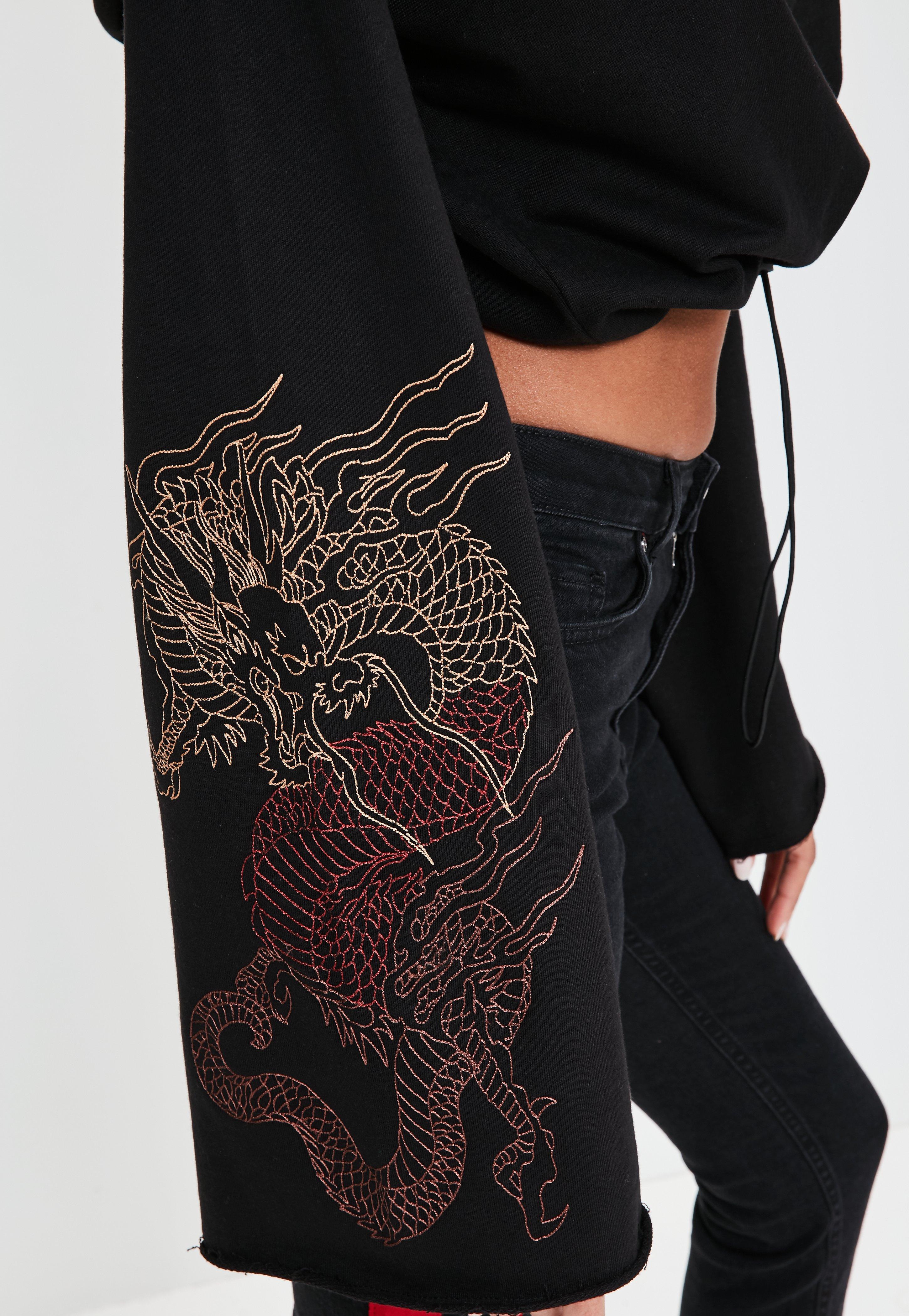 dragon embroidered hoodie