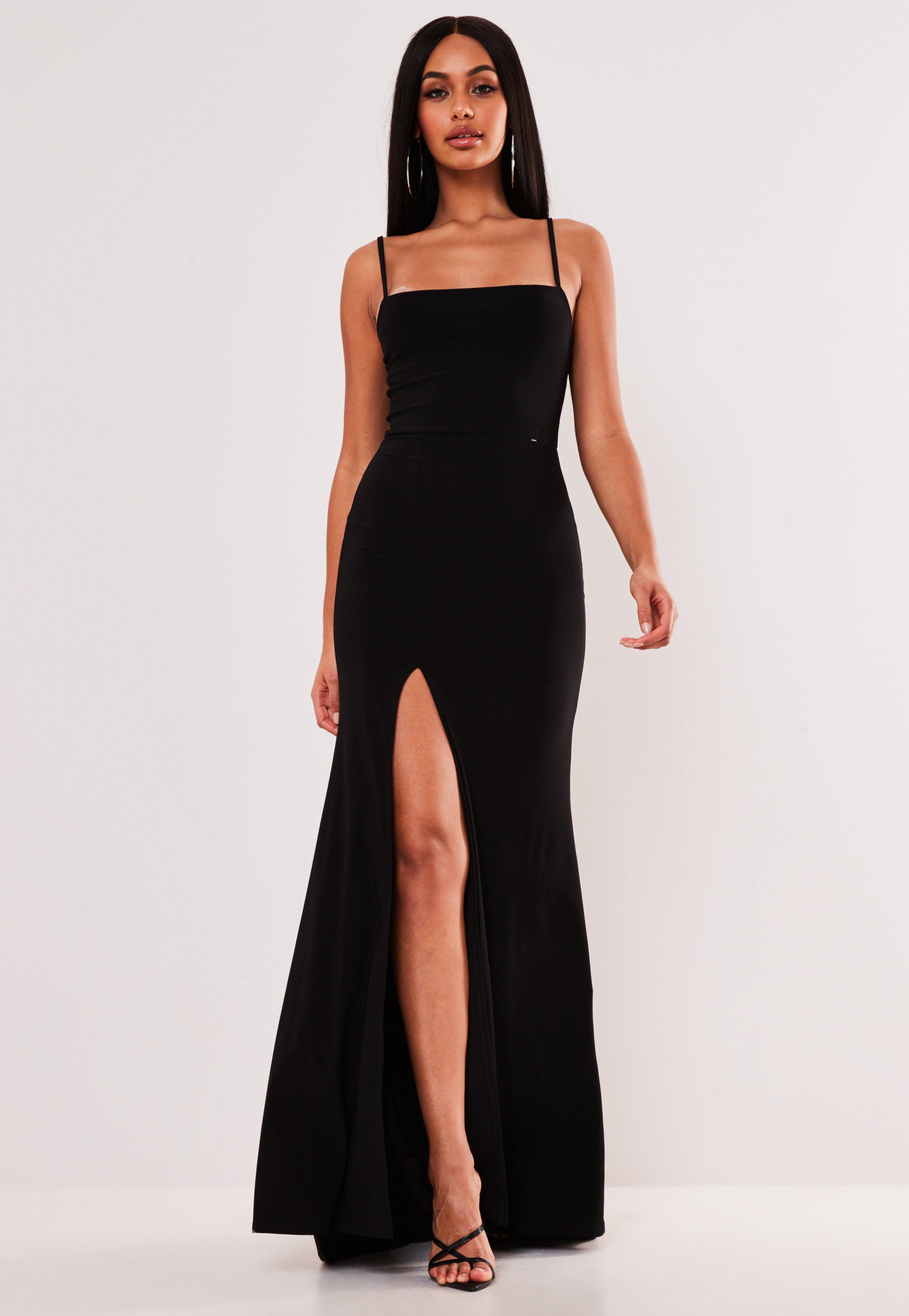 slinky square neck dress