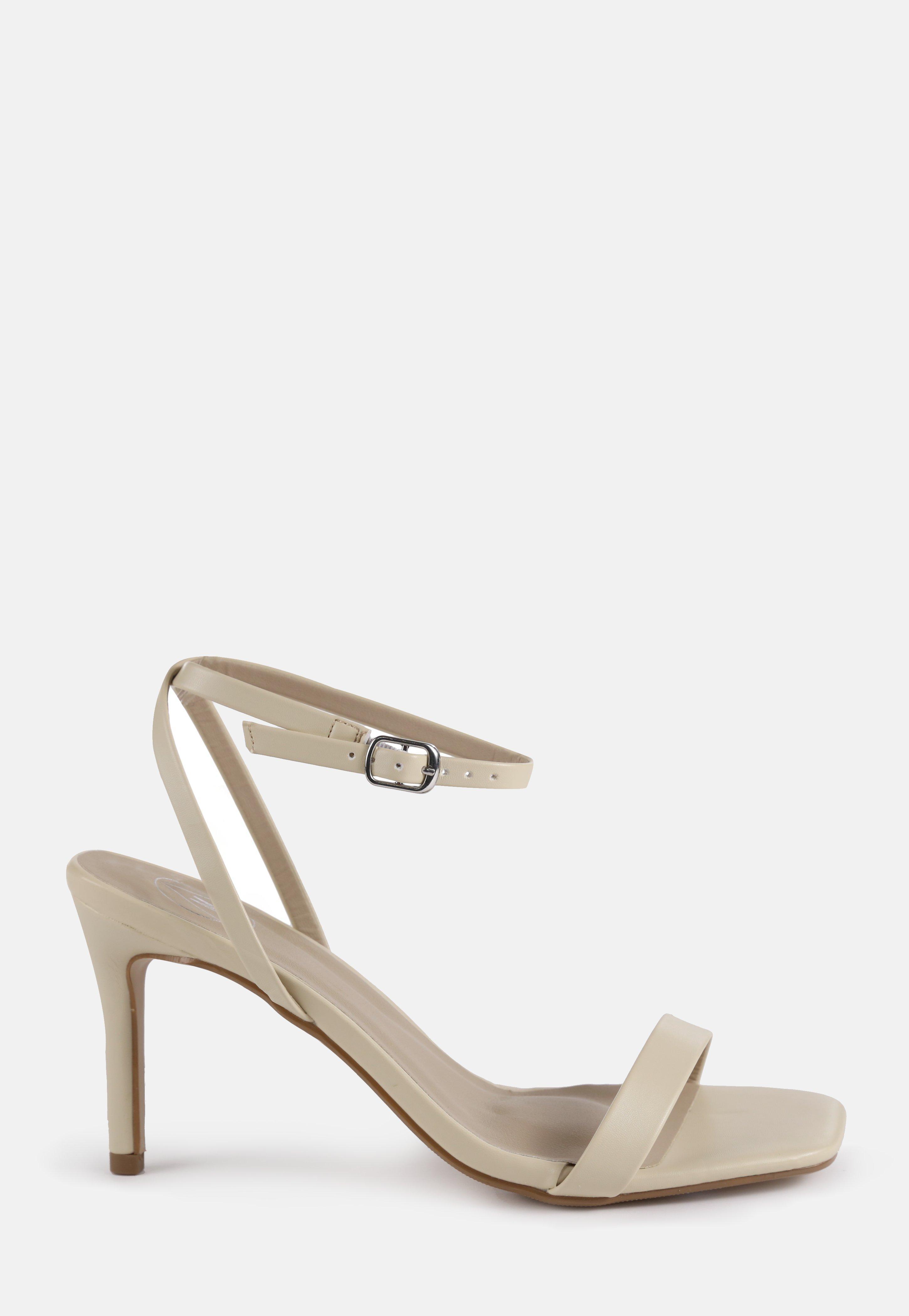 cream barely there heels