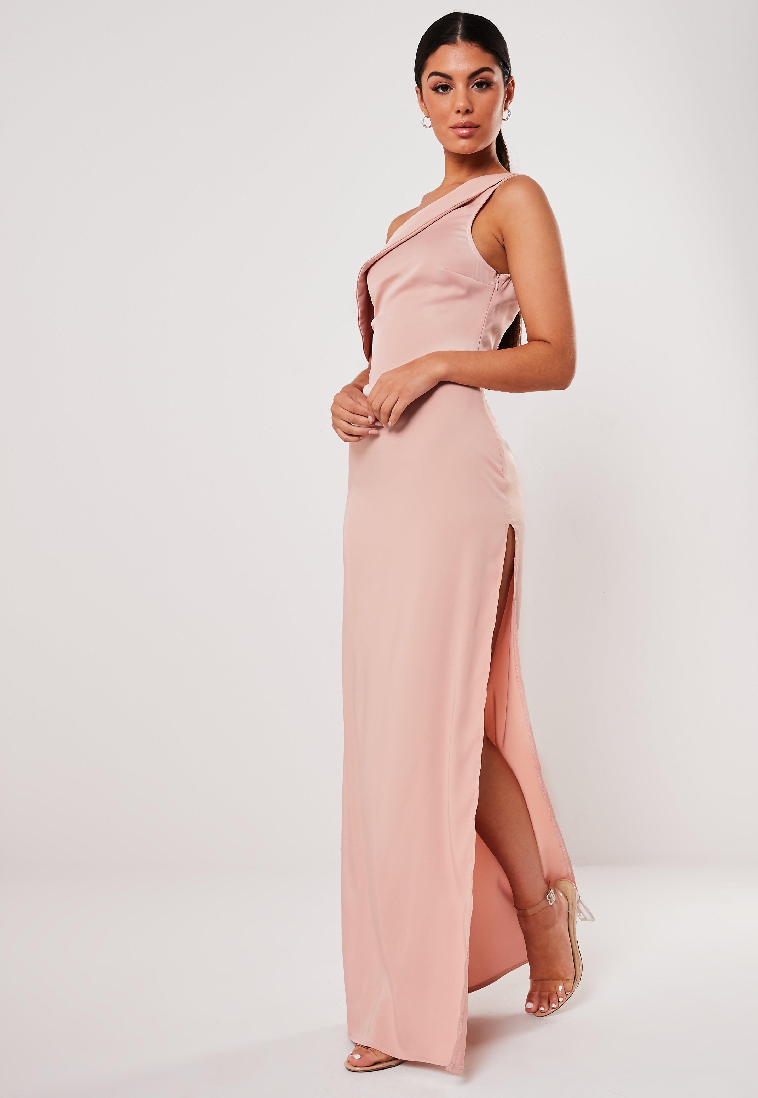 blush satin maxi dress