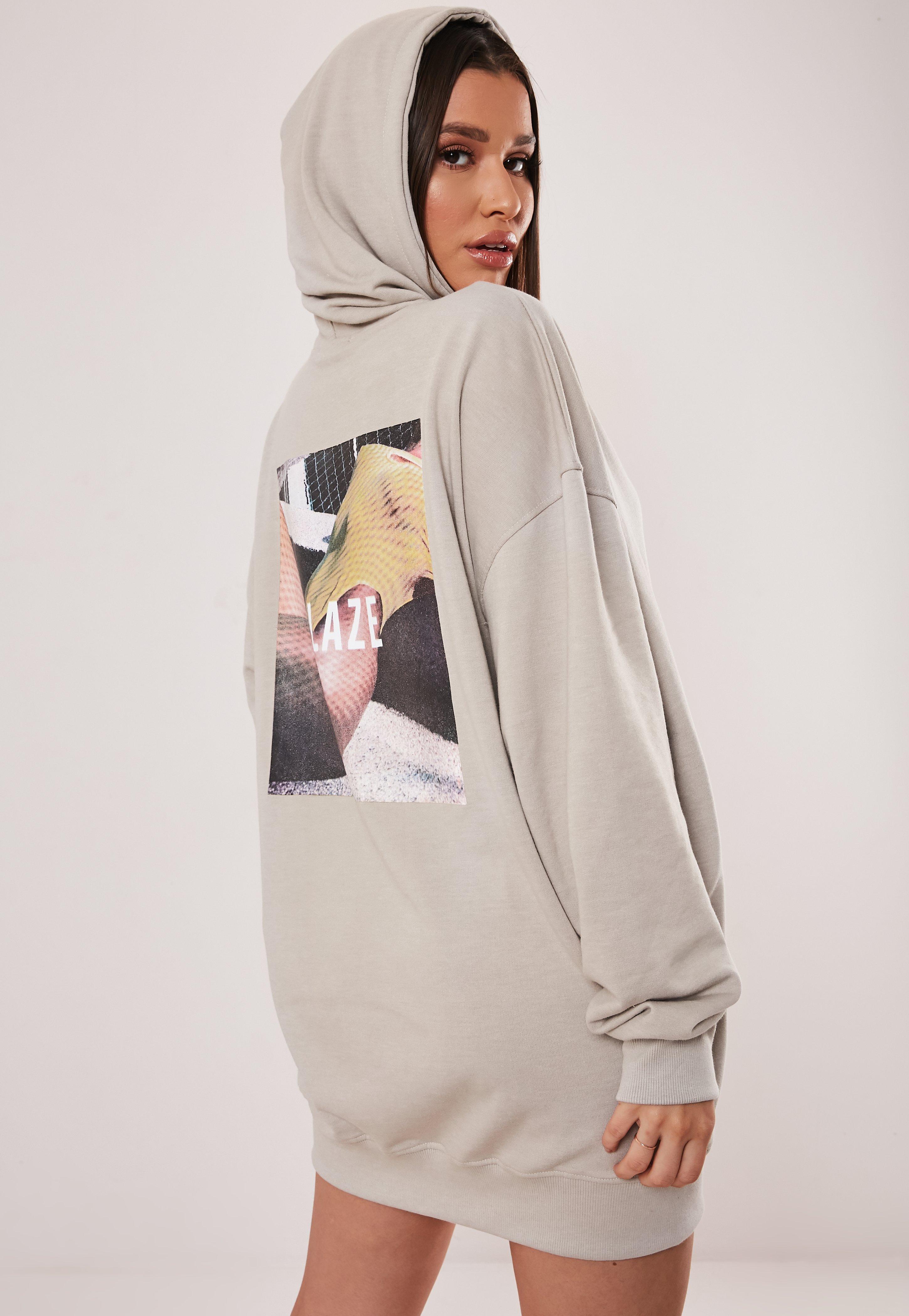 Oversized Graphic Hoodie Dress Flash 
