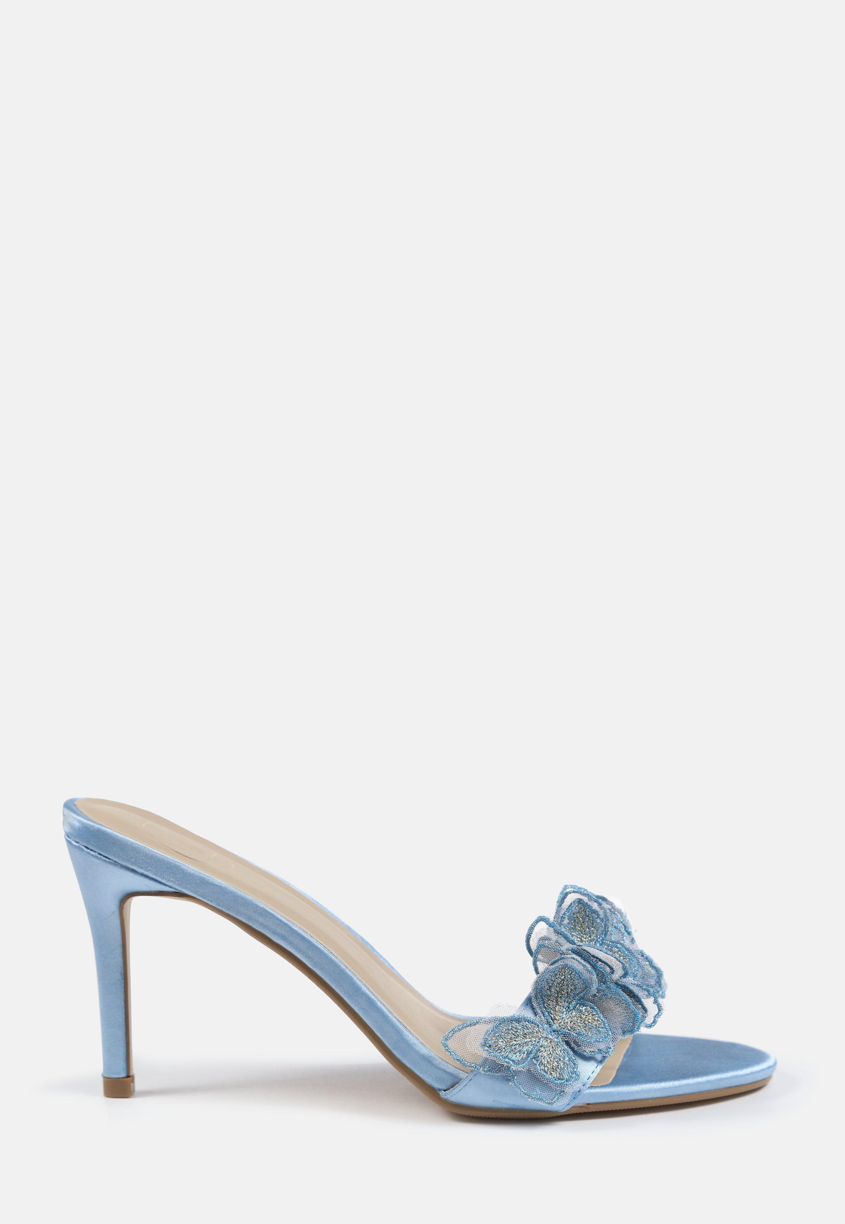 baby blue mule heels