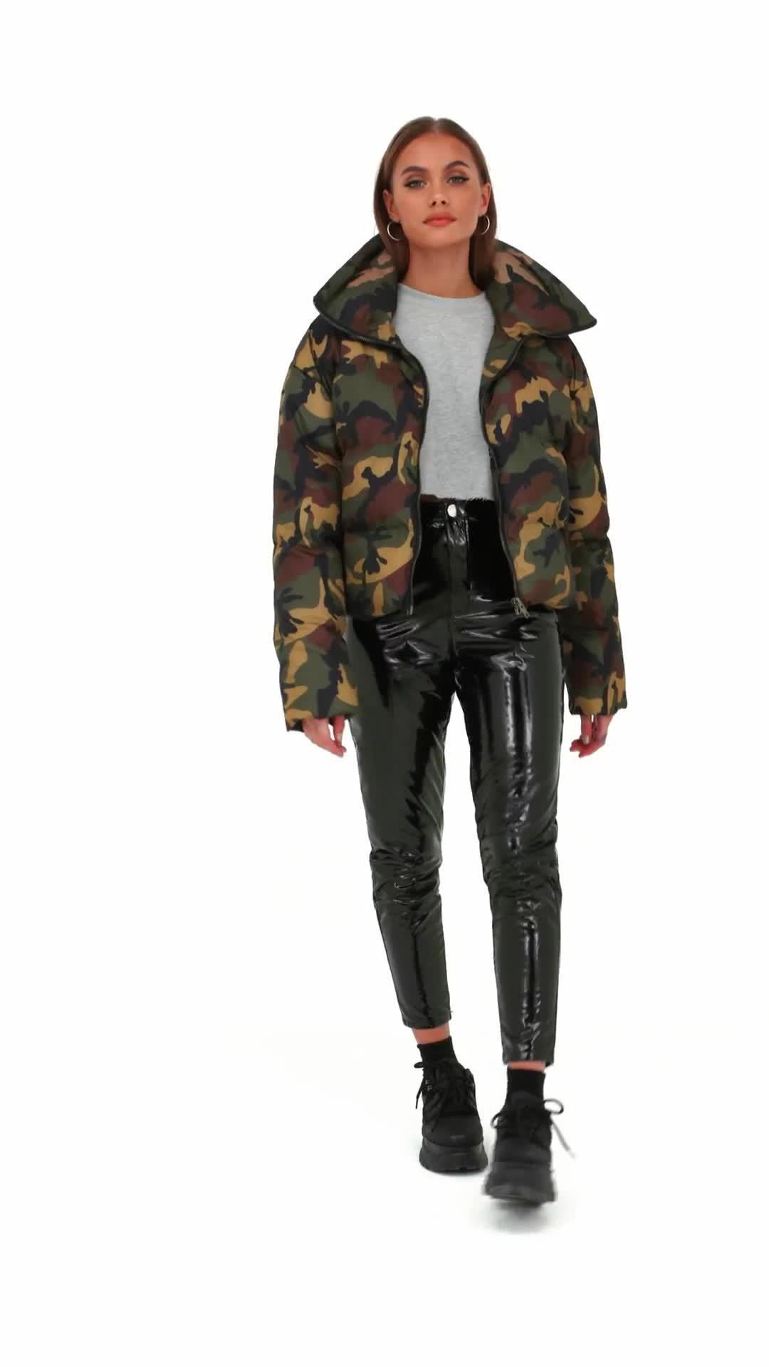 crop camo puffer jacket