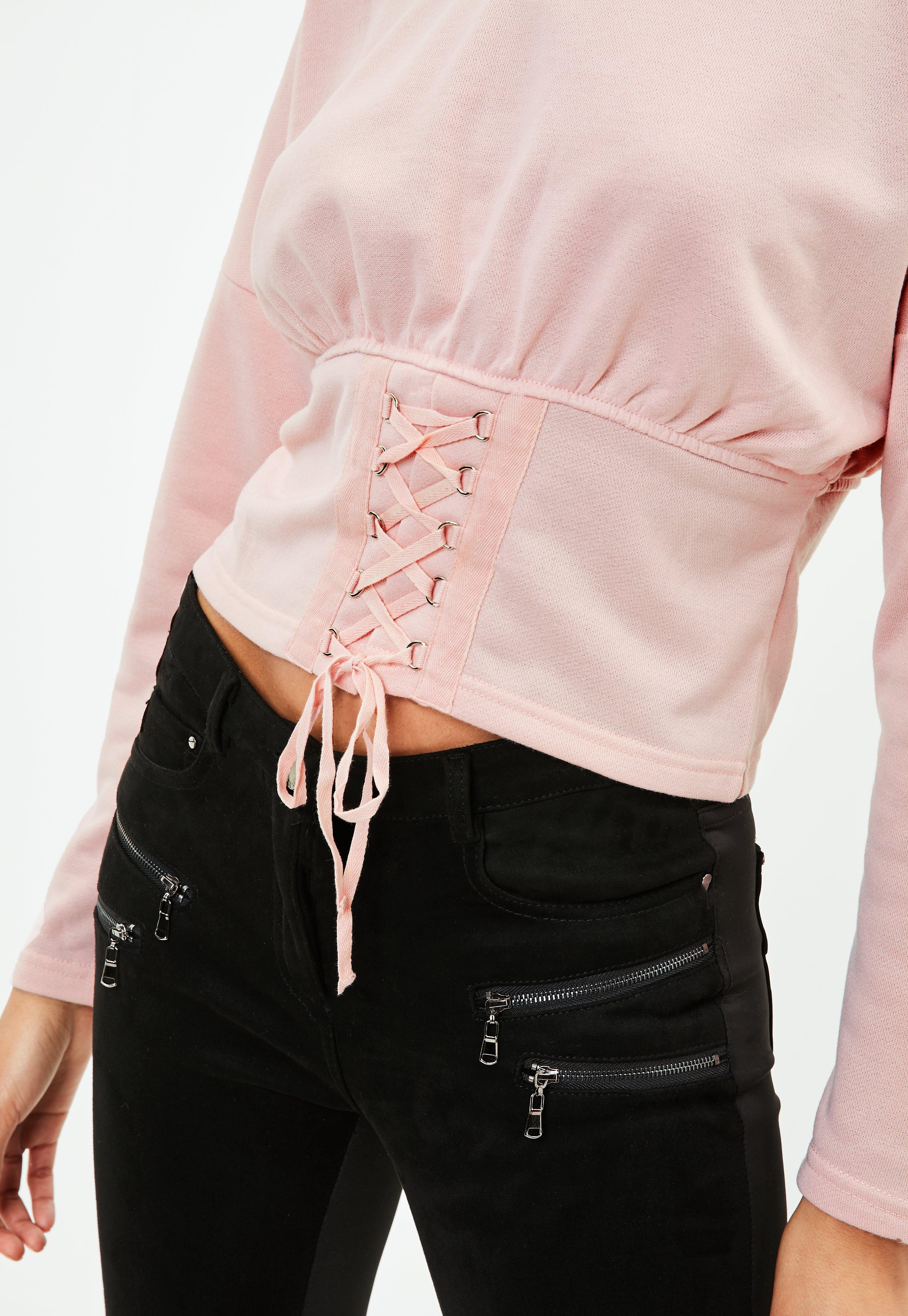 cropped corset pink