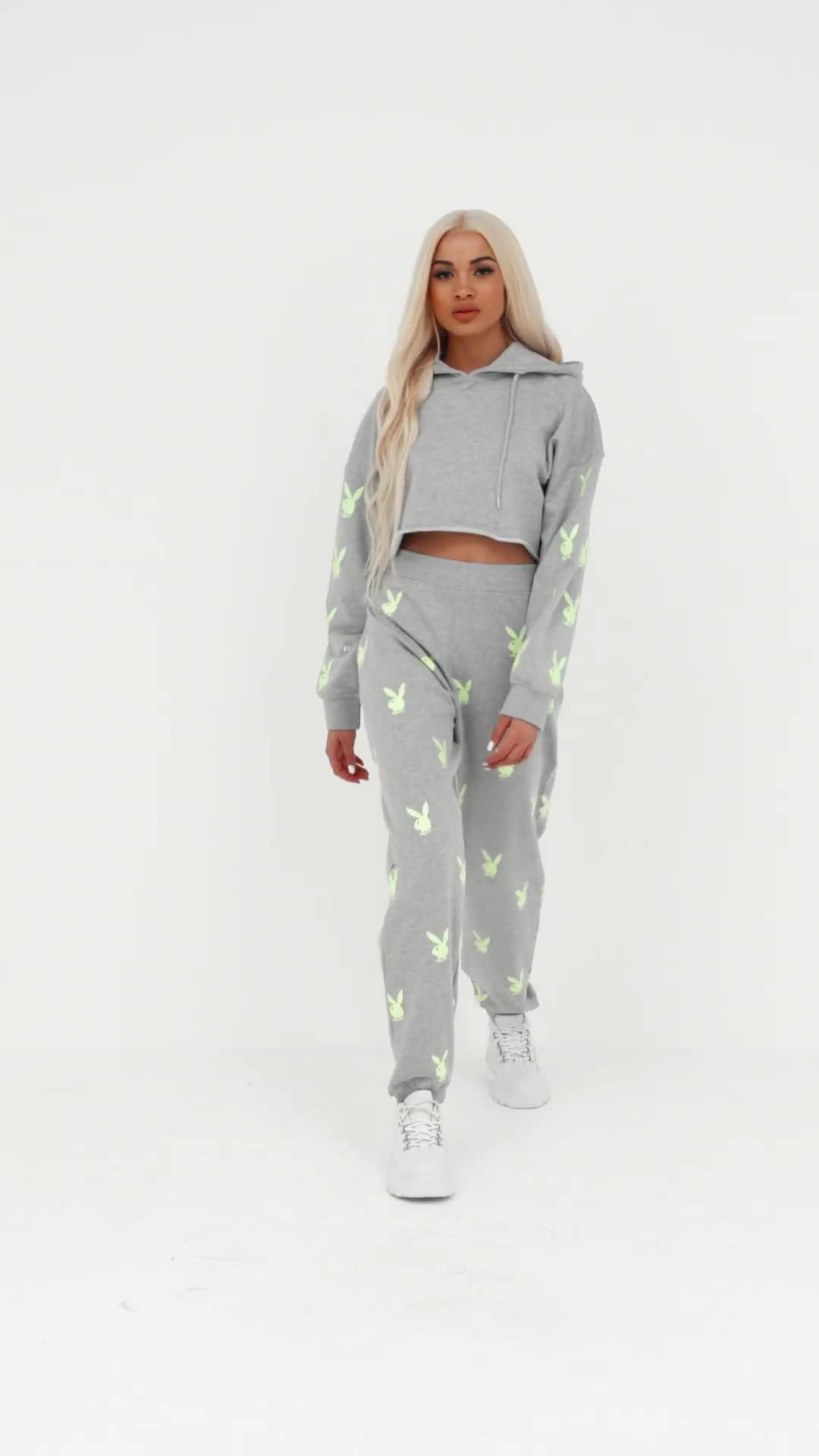 missguided playboy moletom com capuz grey