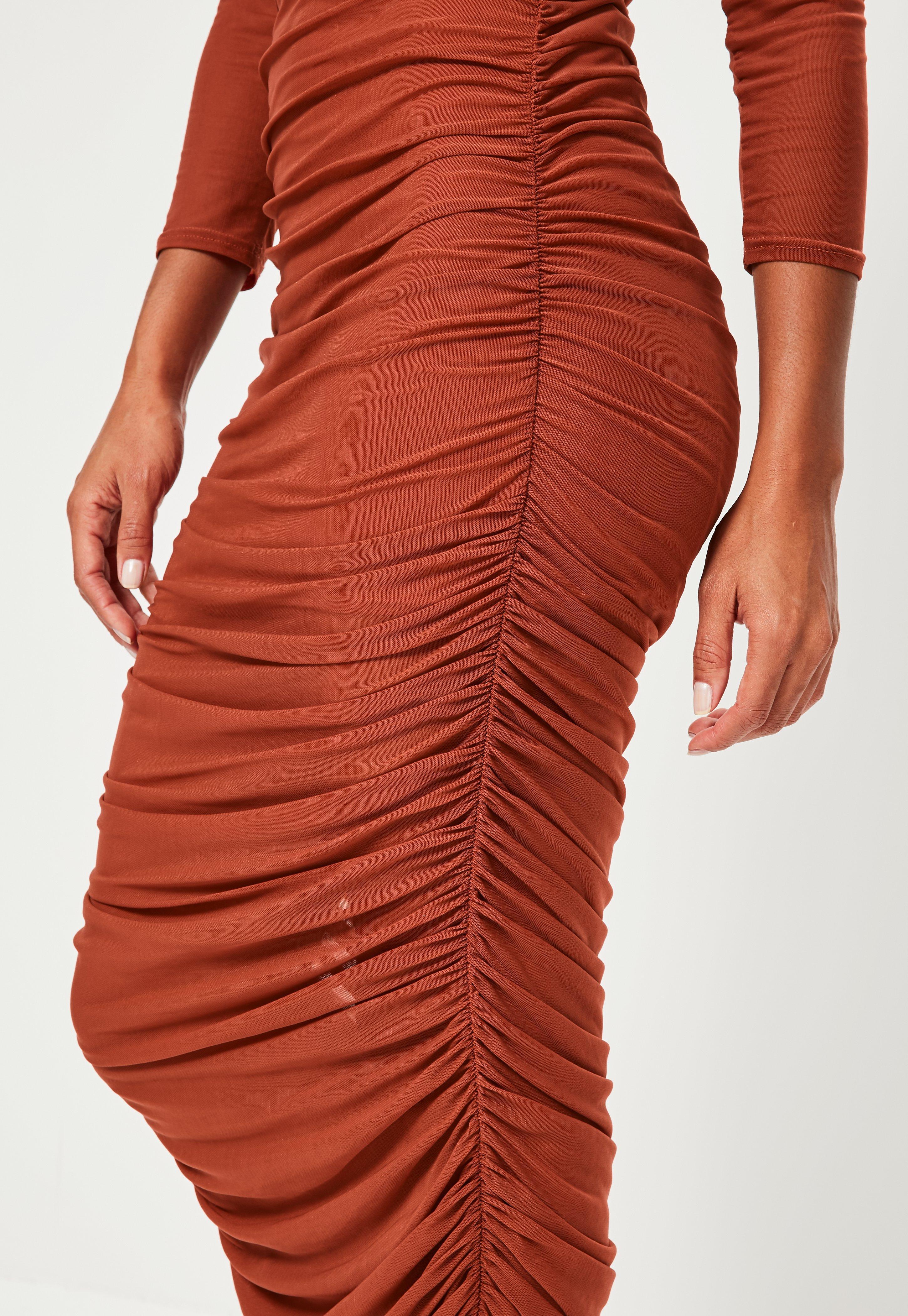 Bardot Ruched Maxi Dress makotidesigns