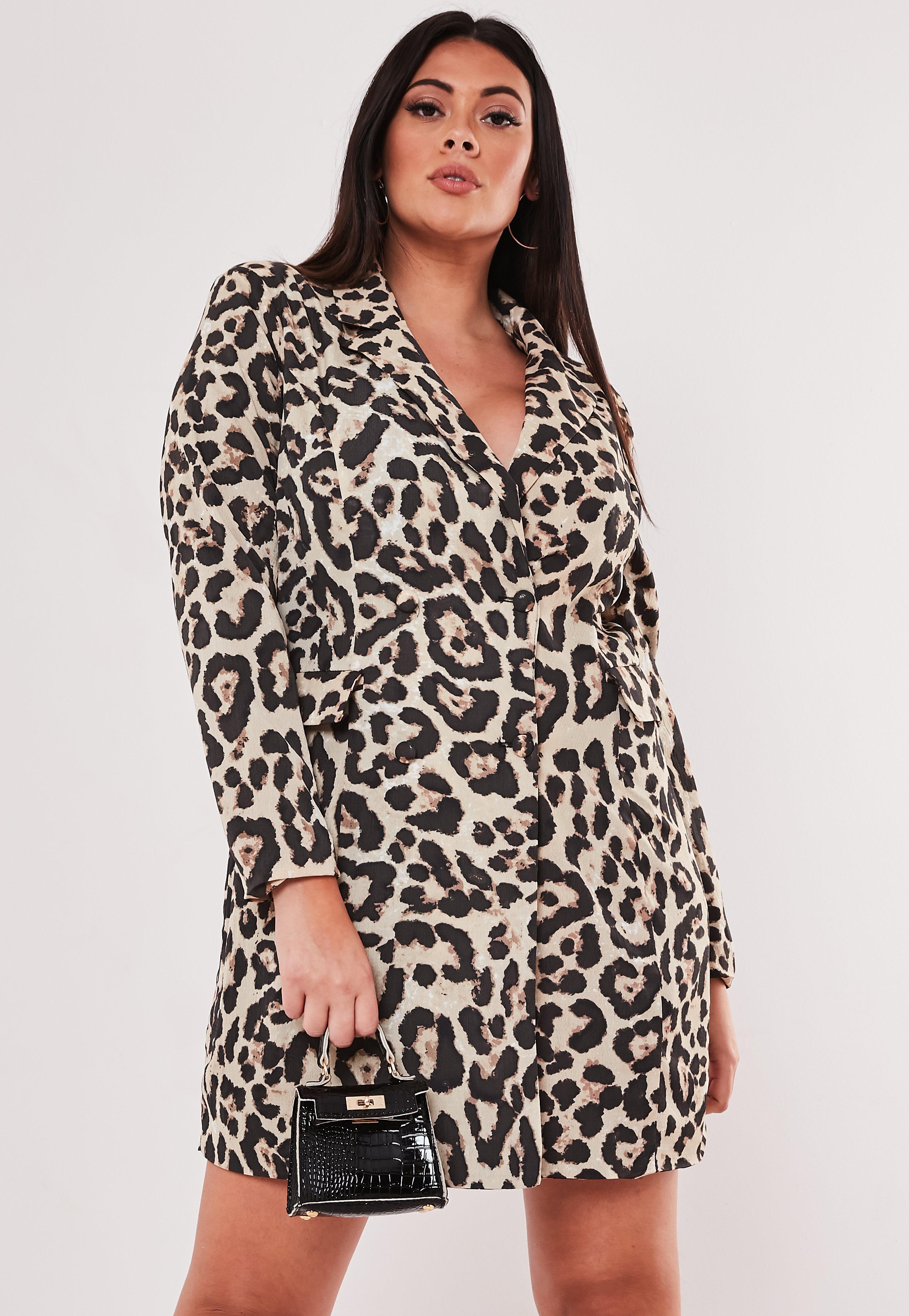 leopard print blazer dress