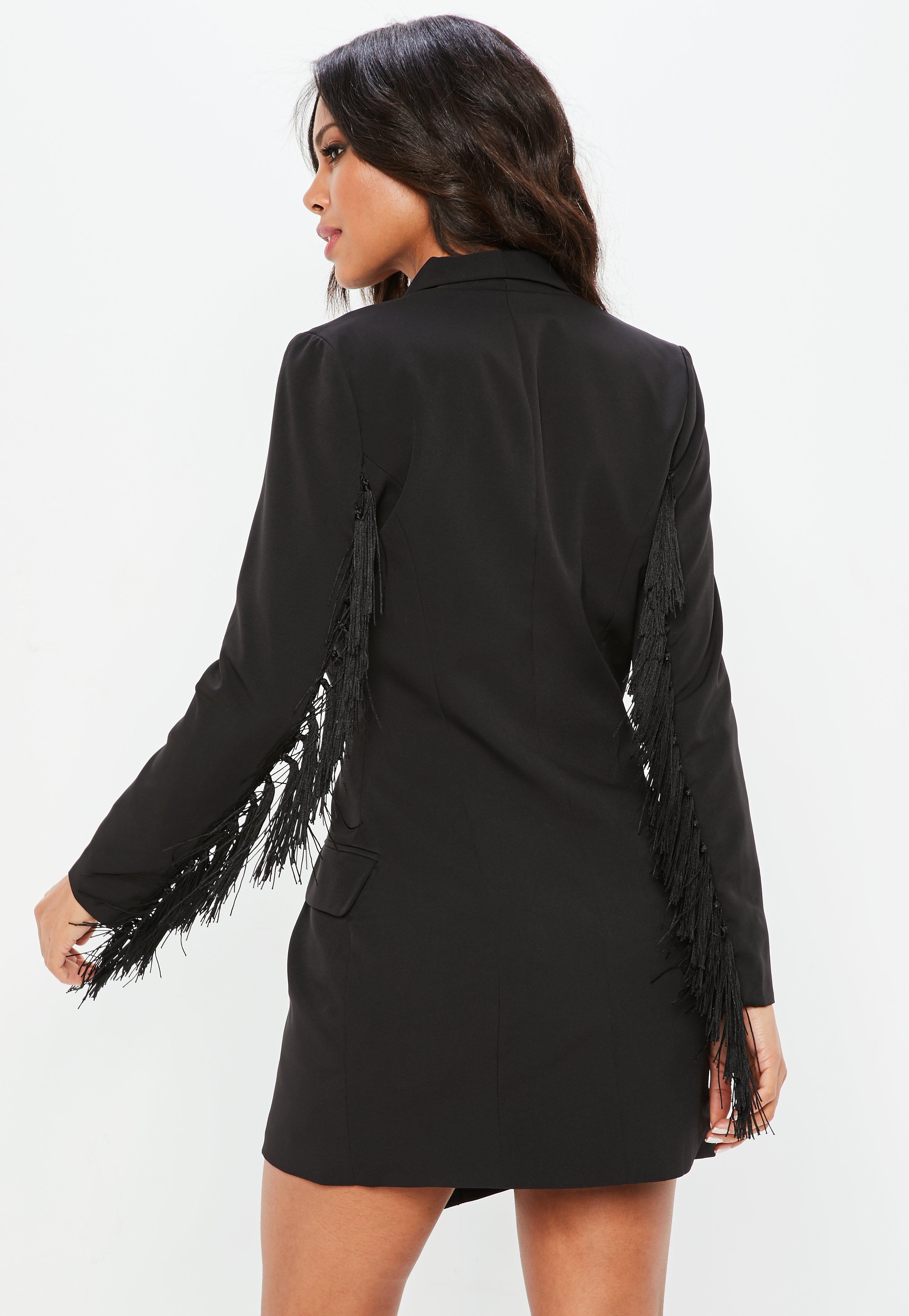 blazer dress with tassels