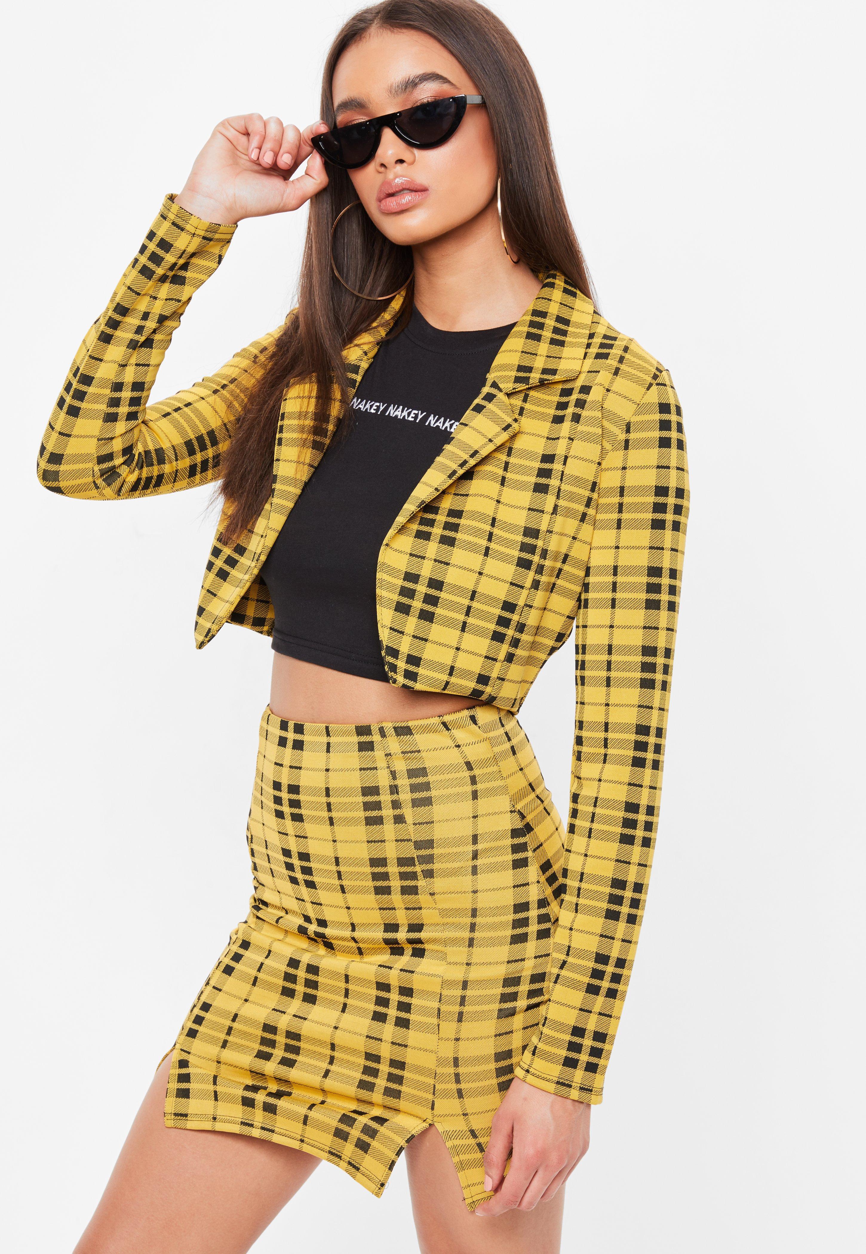 Yellow cropped blazer Clearance